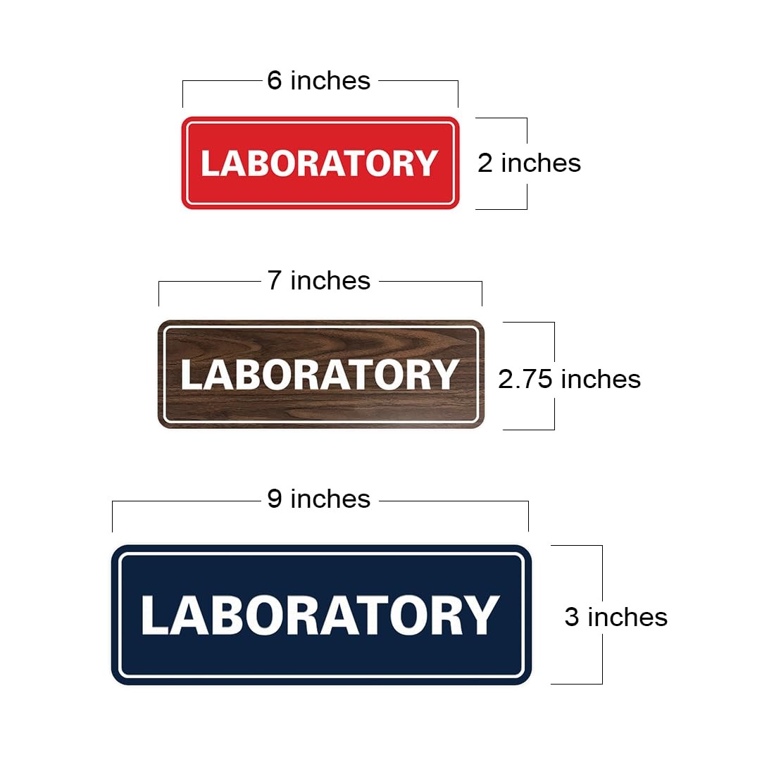 Standard Laboratory Sign Black/Silver – Medium 1 Pack
