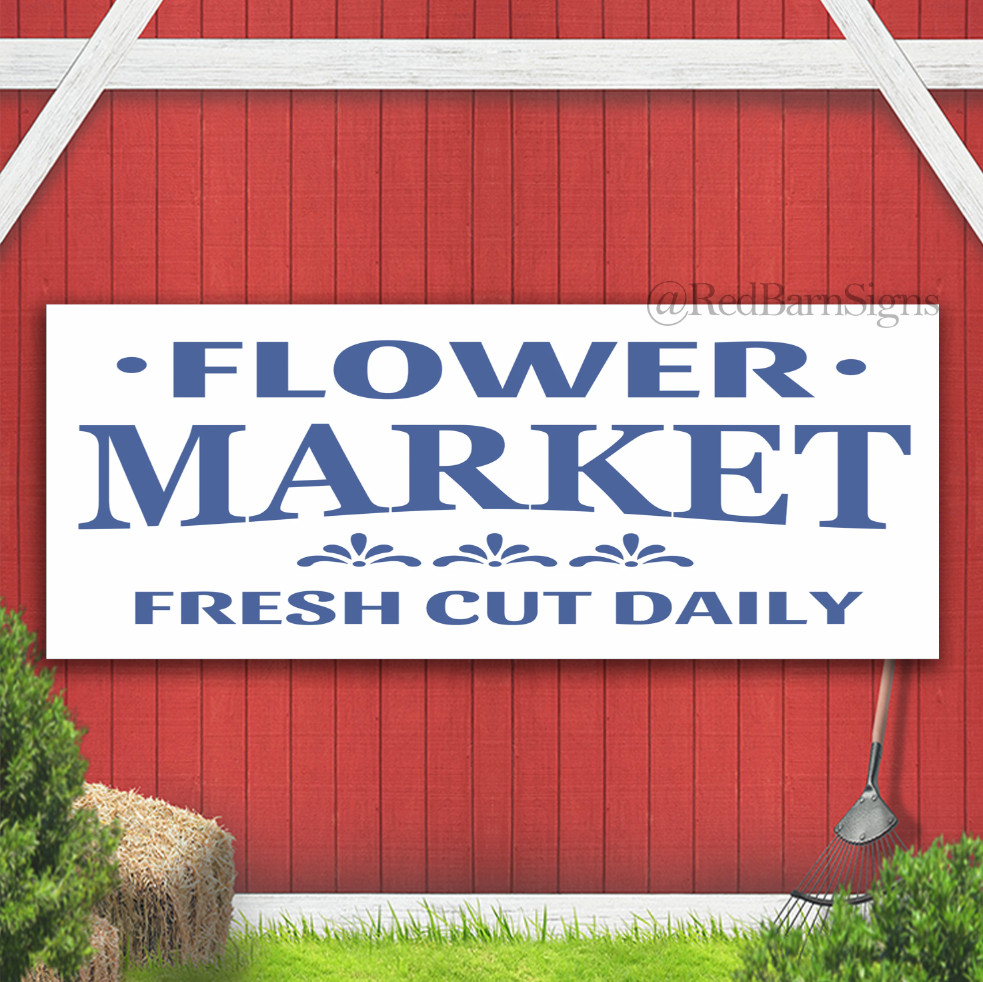 Flower Market Fresh Cut Daily Indoor Outdoor Banner Sign with grommets