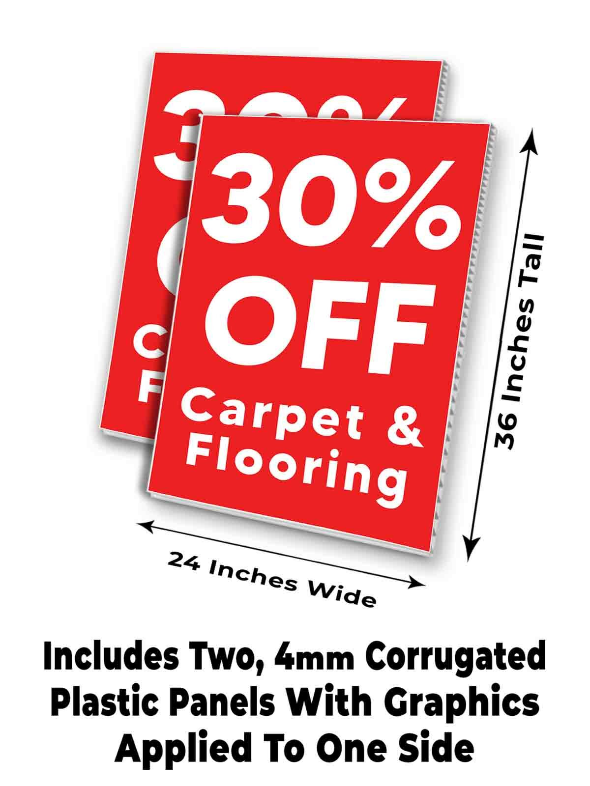 30% Off Carpet & Flooring Signicade 24×36 A Frame Sidewalk Sign Double Sided