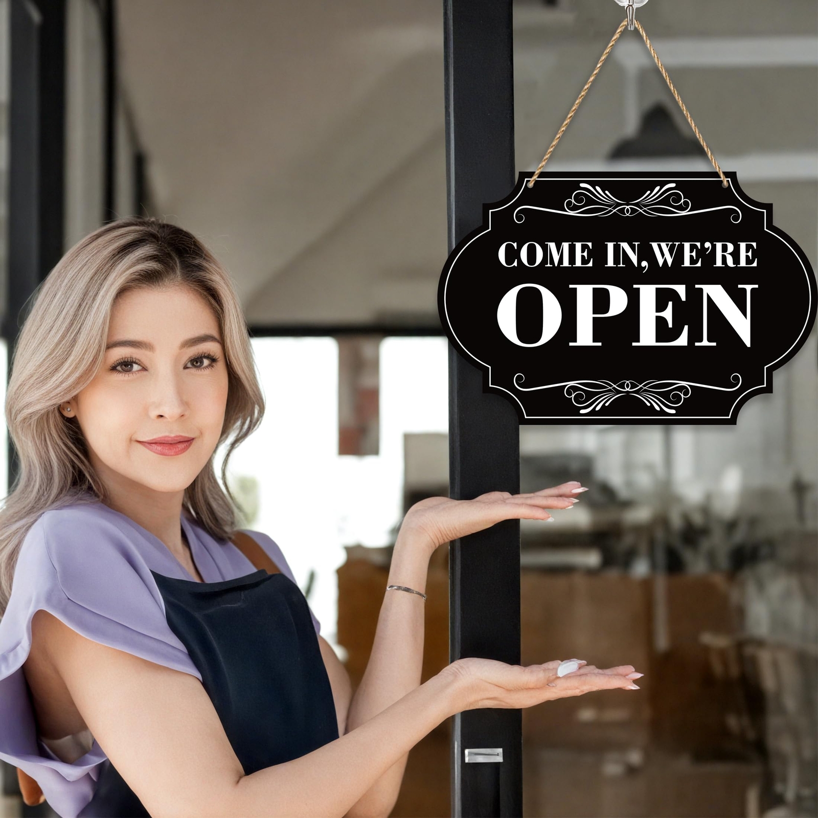 Double Sided Open Closed Business Signs for Wall Window Shop Bar Hotel