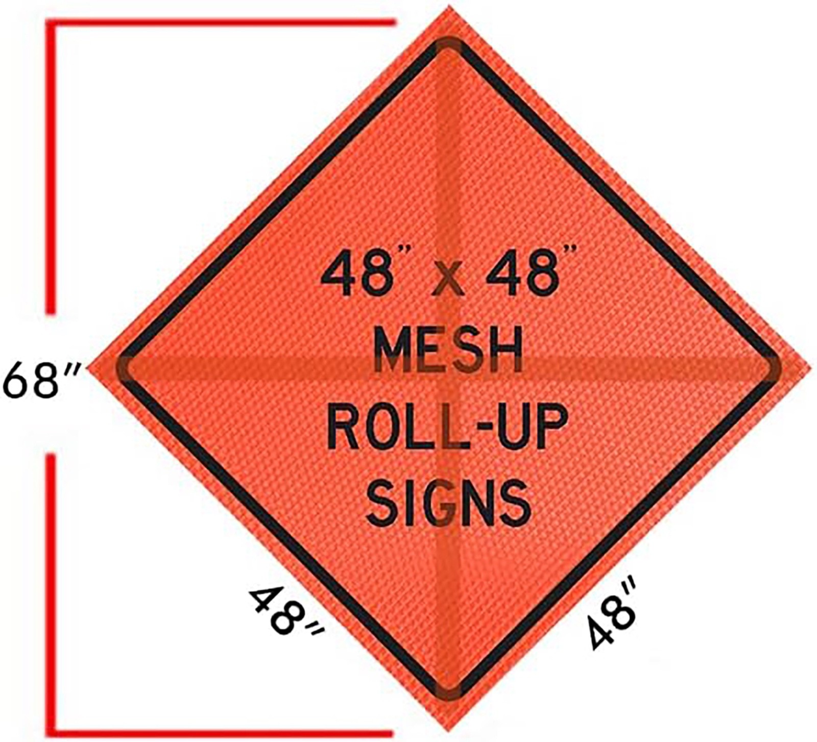 OrangeGear® 48&Prime; x 48&Prime; Custom Mesh Traffic Sign & Cross Ribs
