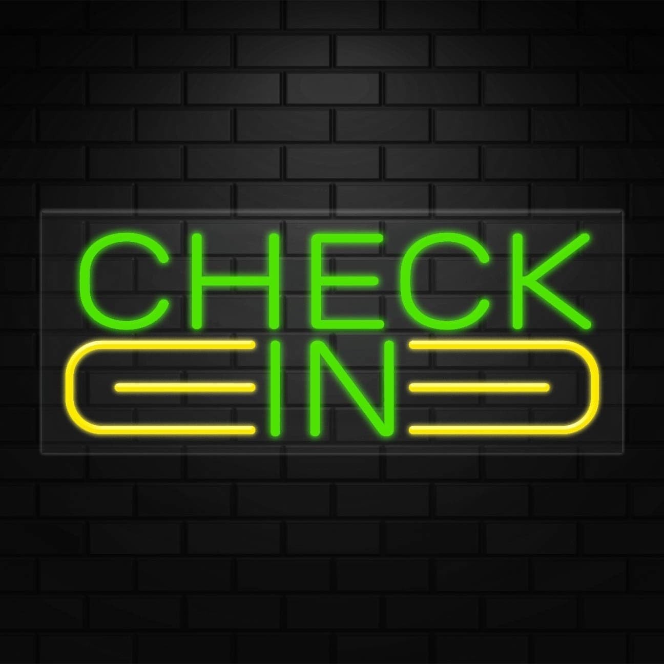 Check In Sign for Business Displays | LED Flex Neon | 32&Prime;W x 13&Prime;H x 1&Prime;D