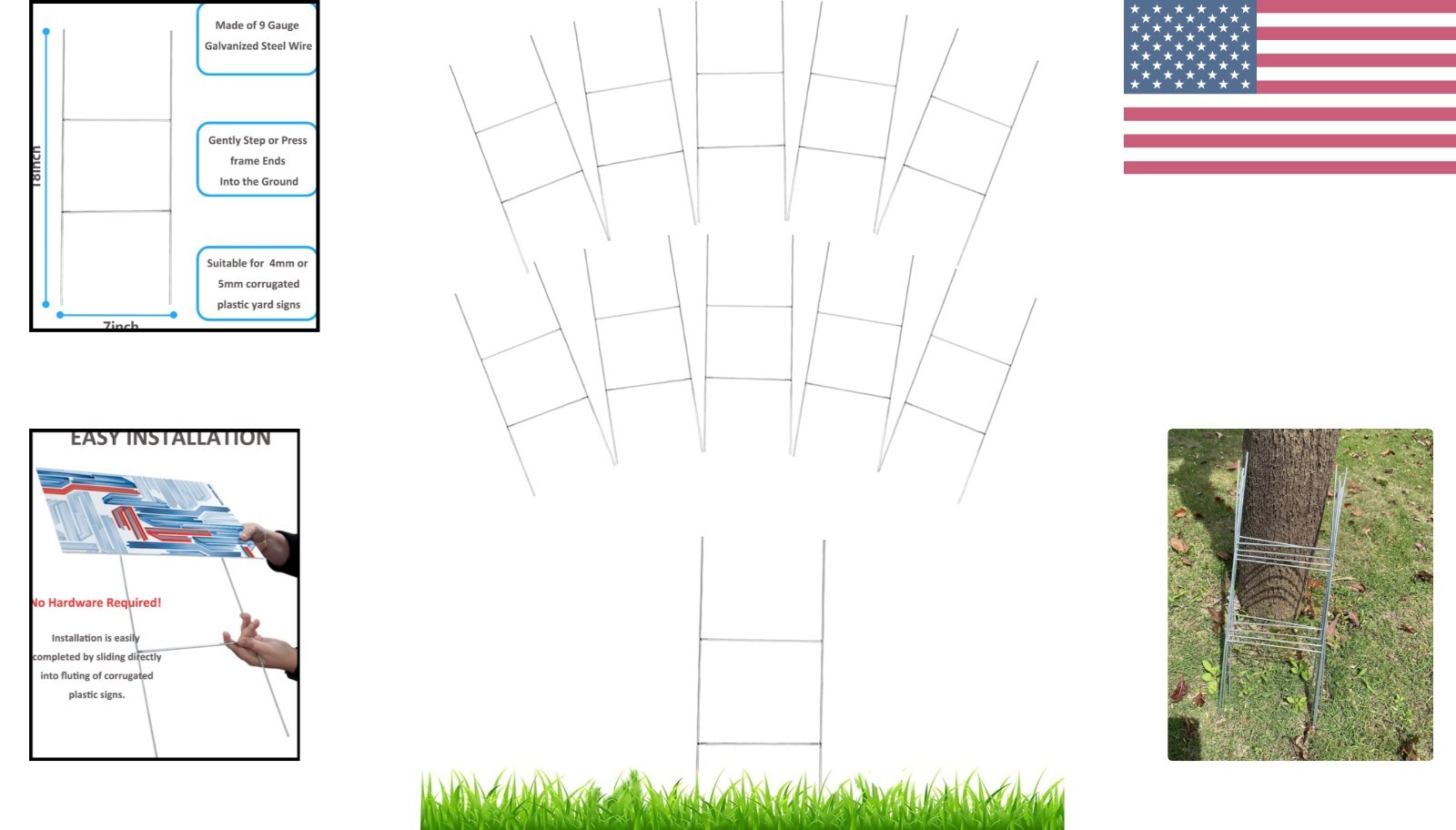 10 Heavy-Duty Metal Yard Sign Stakes – 18 » x 7 » for Events & Halloween
