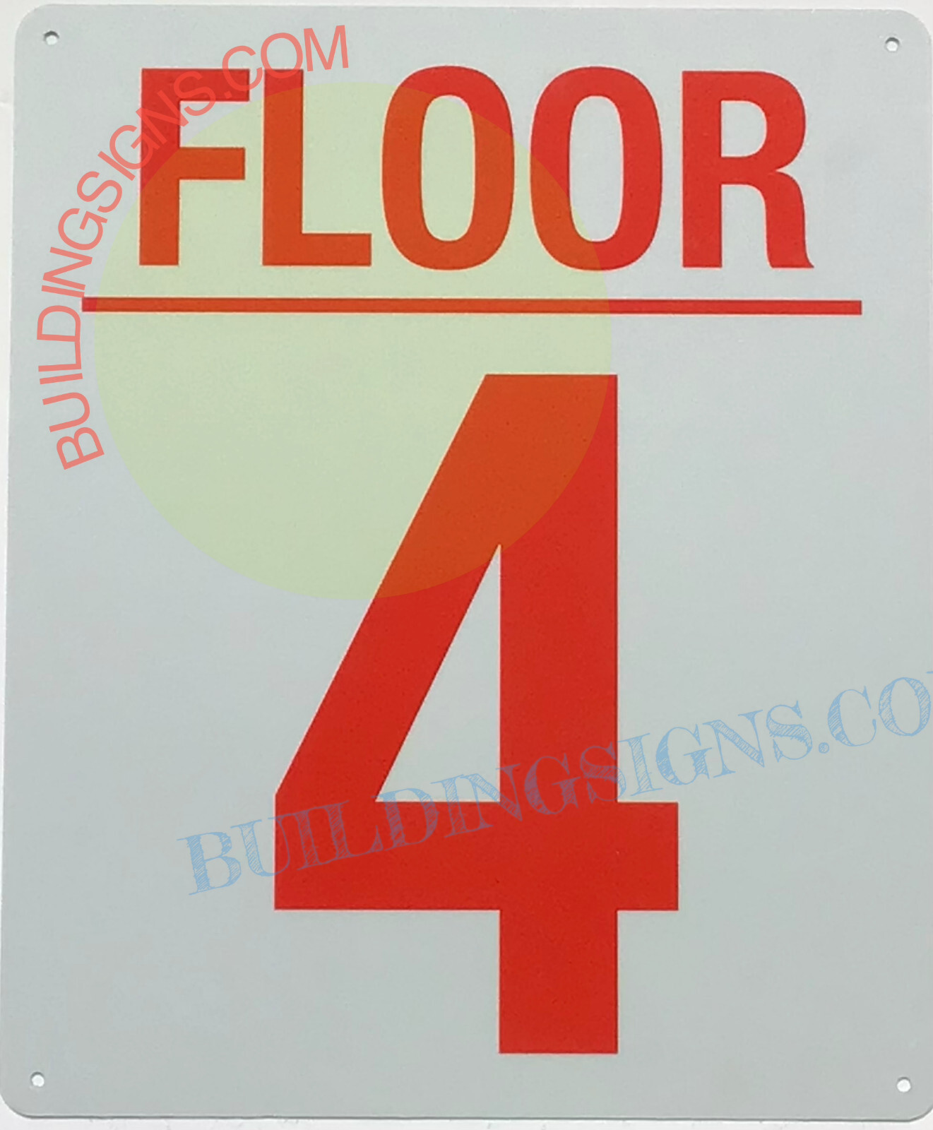 4 FLOOR SIGN (10×12, White, Aluminum) -REF24-1027