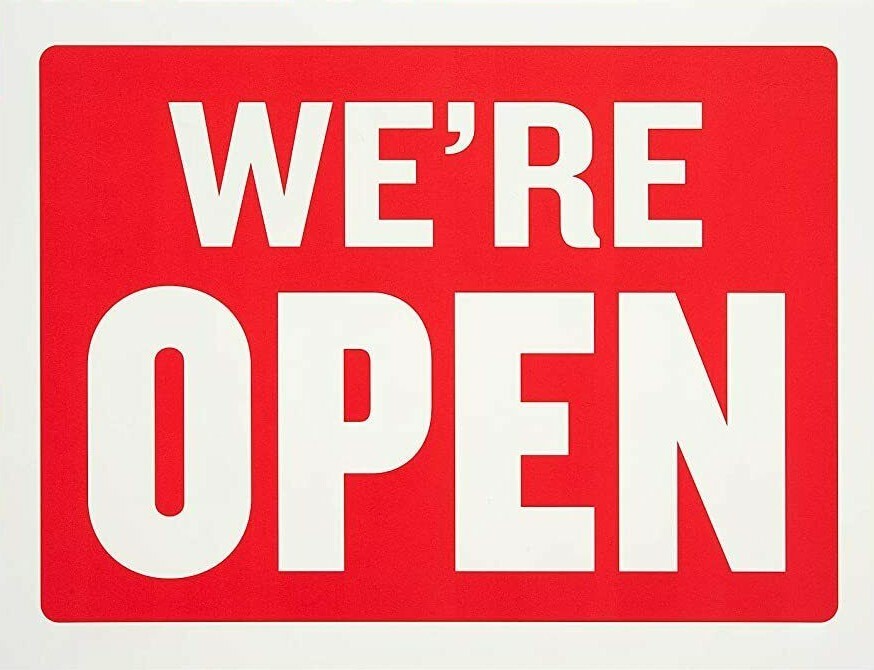 Double Sided Open and Closed Sign 8 x 12 Inch – 2 Count, White and Red