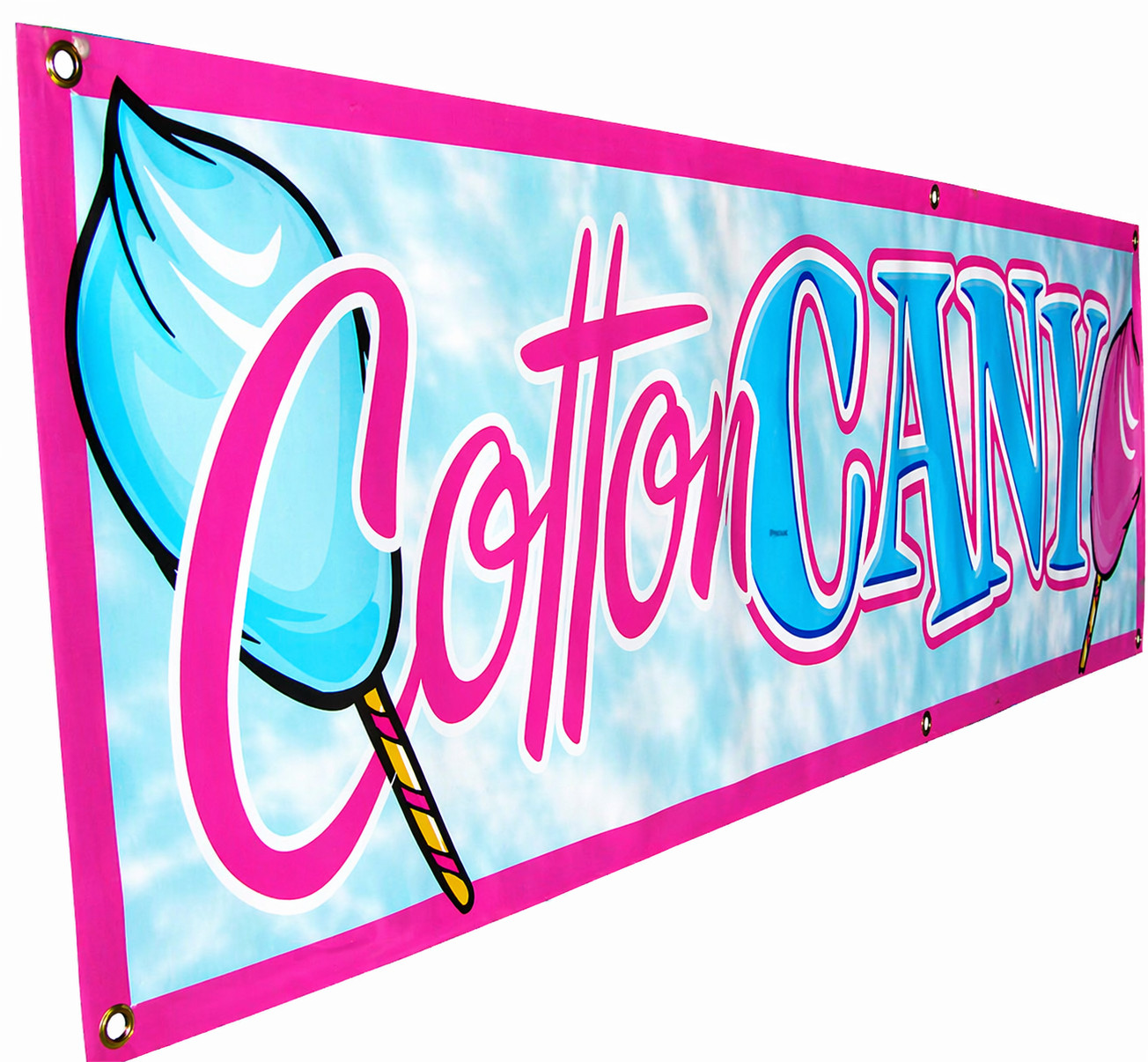 Cotton Candy Vinyl Banner Sign – Concession – Fair- 15oz Heavy Duty