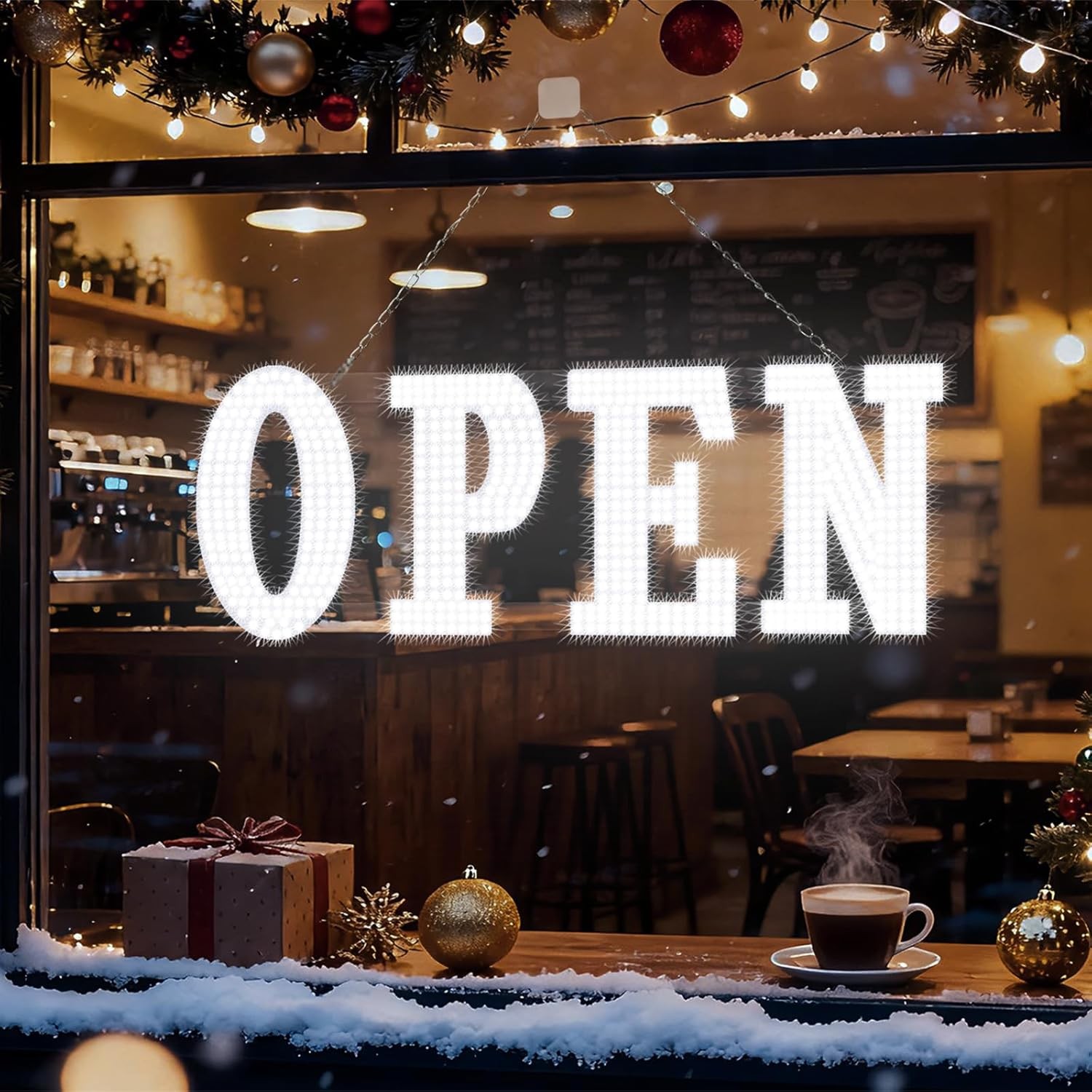 40&Prime; x 14&Prime; Large LED Open Sign with Remote Control High Bright Visibility