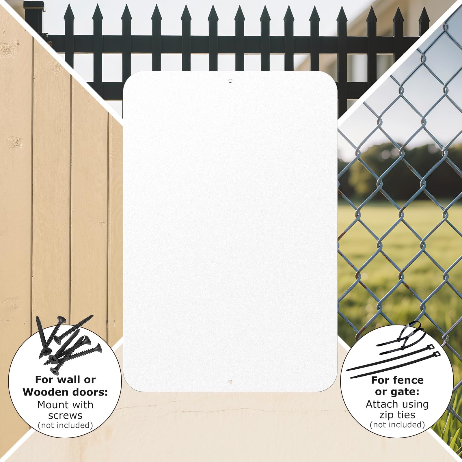 18&Prime; x 12&Prime; Blank Metal Sign Reflective Write-on Aluminum Blank White for Craft…