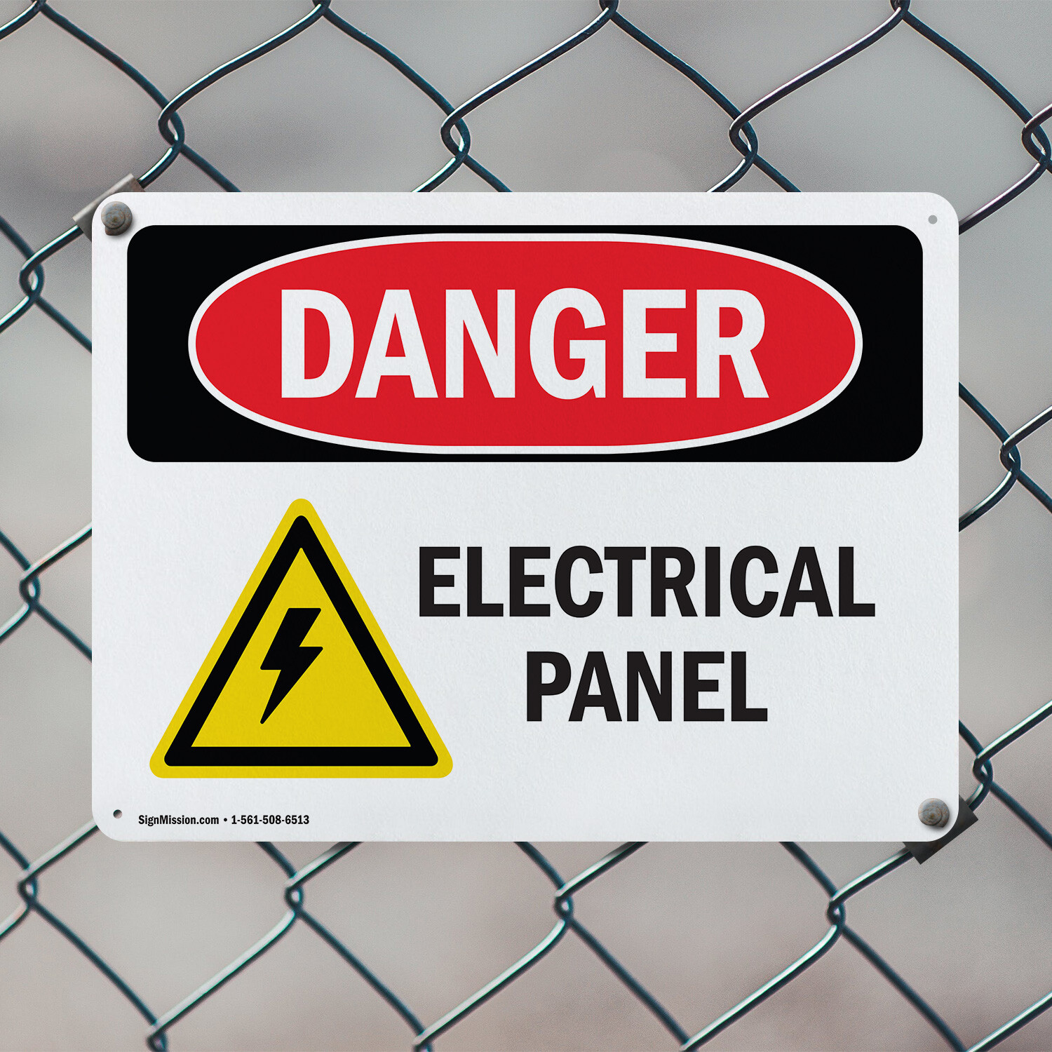 (2 Pack) Electrical Panel OSHA Danger Sign Decal Metal Plastic