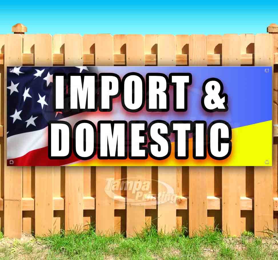 IMPORT & DOMESTIC Advertising Vinyl Banner Flag Sign Many Sizes MECHANIC