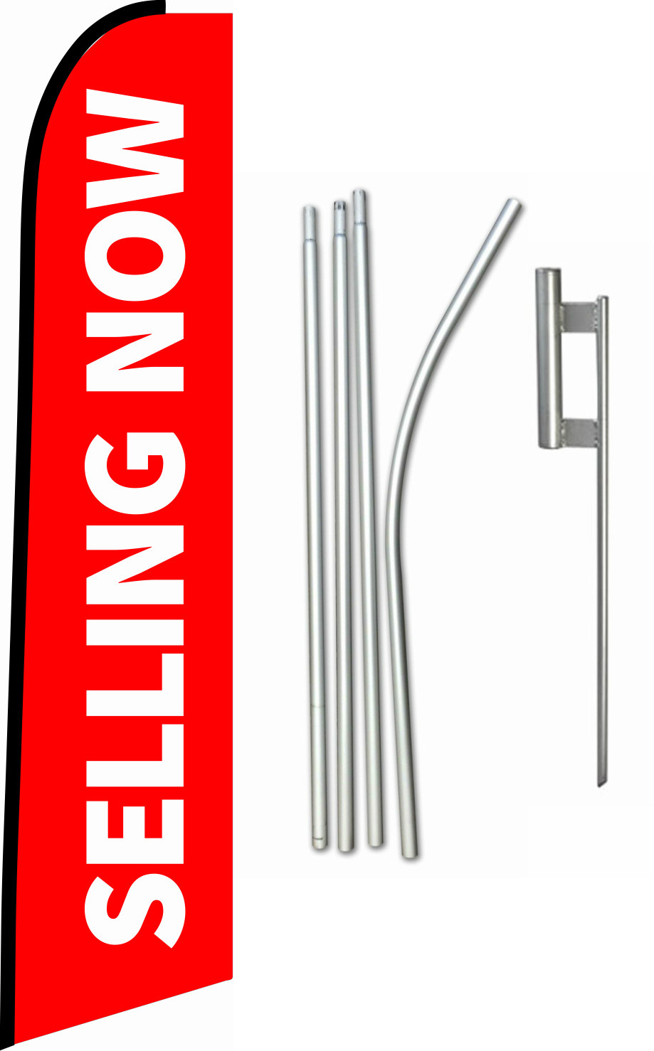Swooper Feather Tall Flag Kit 15ft Real Estate « Selling Now » with Spike and Pole