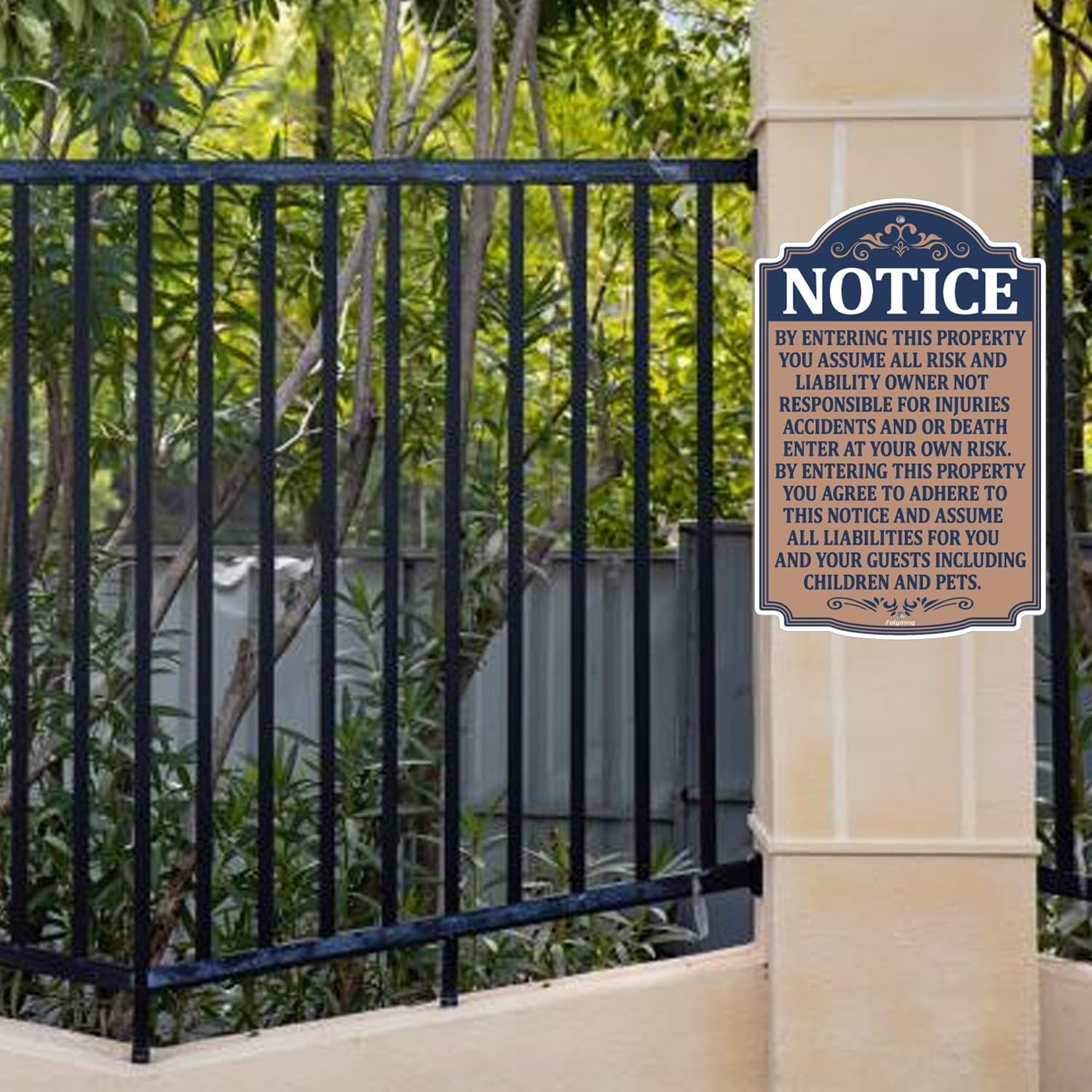 Folyming 2 Pack Notice Not Responsible For Accidents Or Injuries Enter At Your