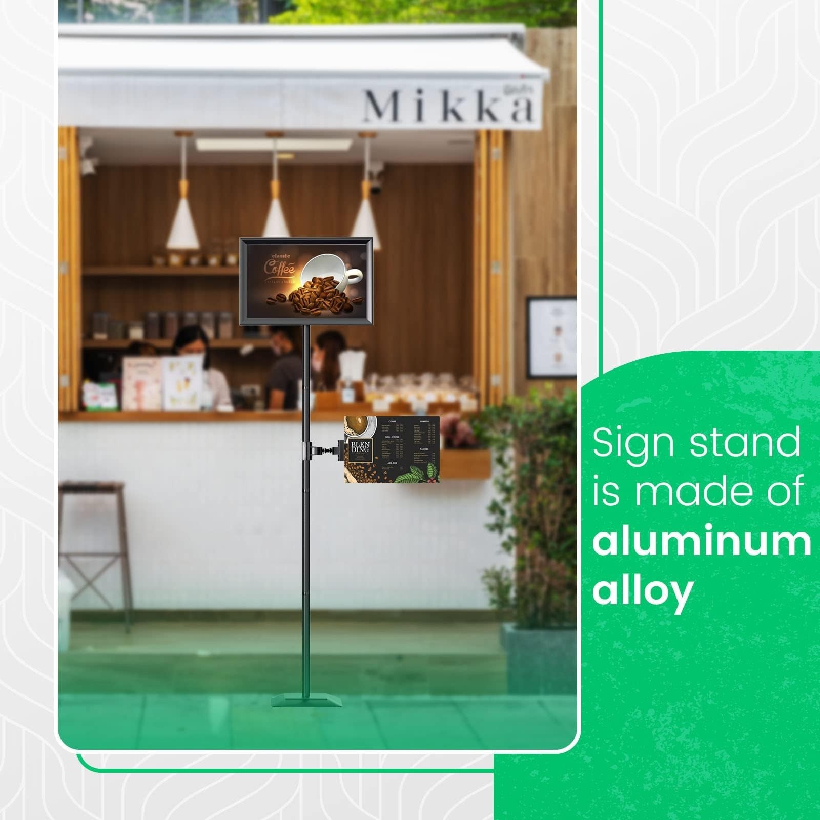 Adjustable Sign Stand for Display, Heavy Duty Sign Holder Floor Stand with Ba…