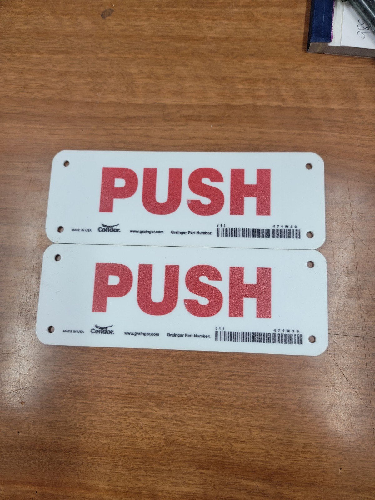 Condor 471W39 Safety Sign, 2-1/2&Prime; H, 7 In W, Horizontal Rec, English, RA. 2pk