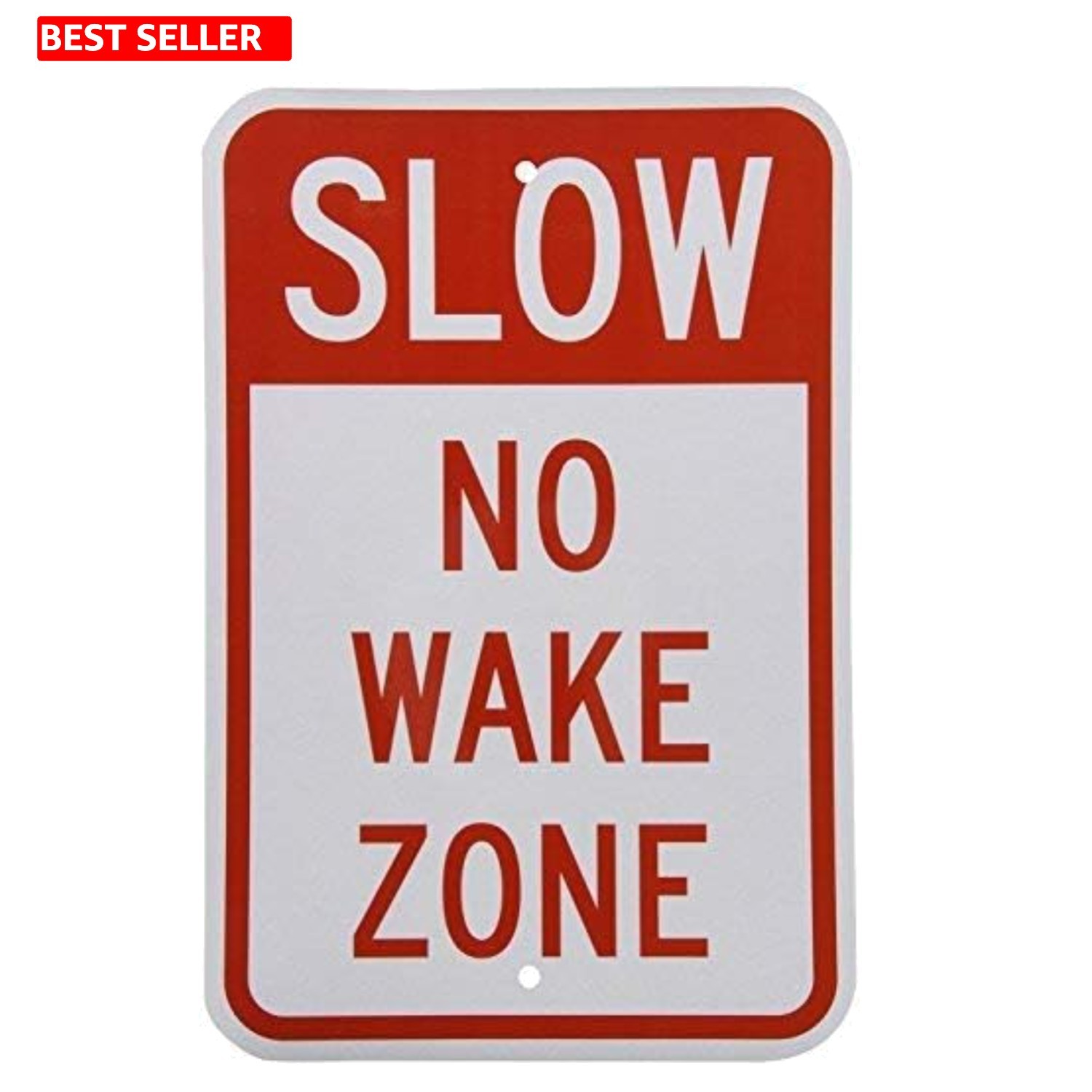 Environmentally Friendly Reflective Sign – Slow No Wake Zone, 8×12 Inches