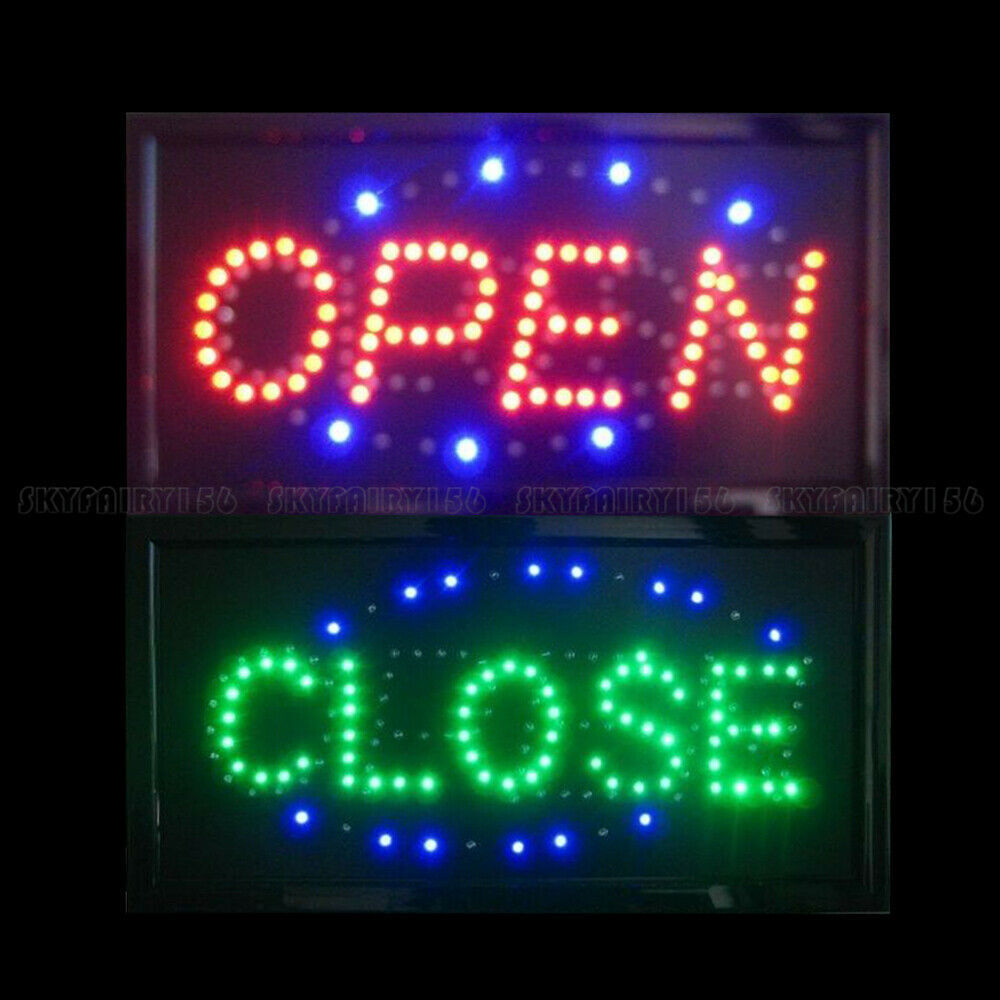 LED Bright Neon Light OPEN Business Signs Animated Motion w/ ON/OFF Store