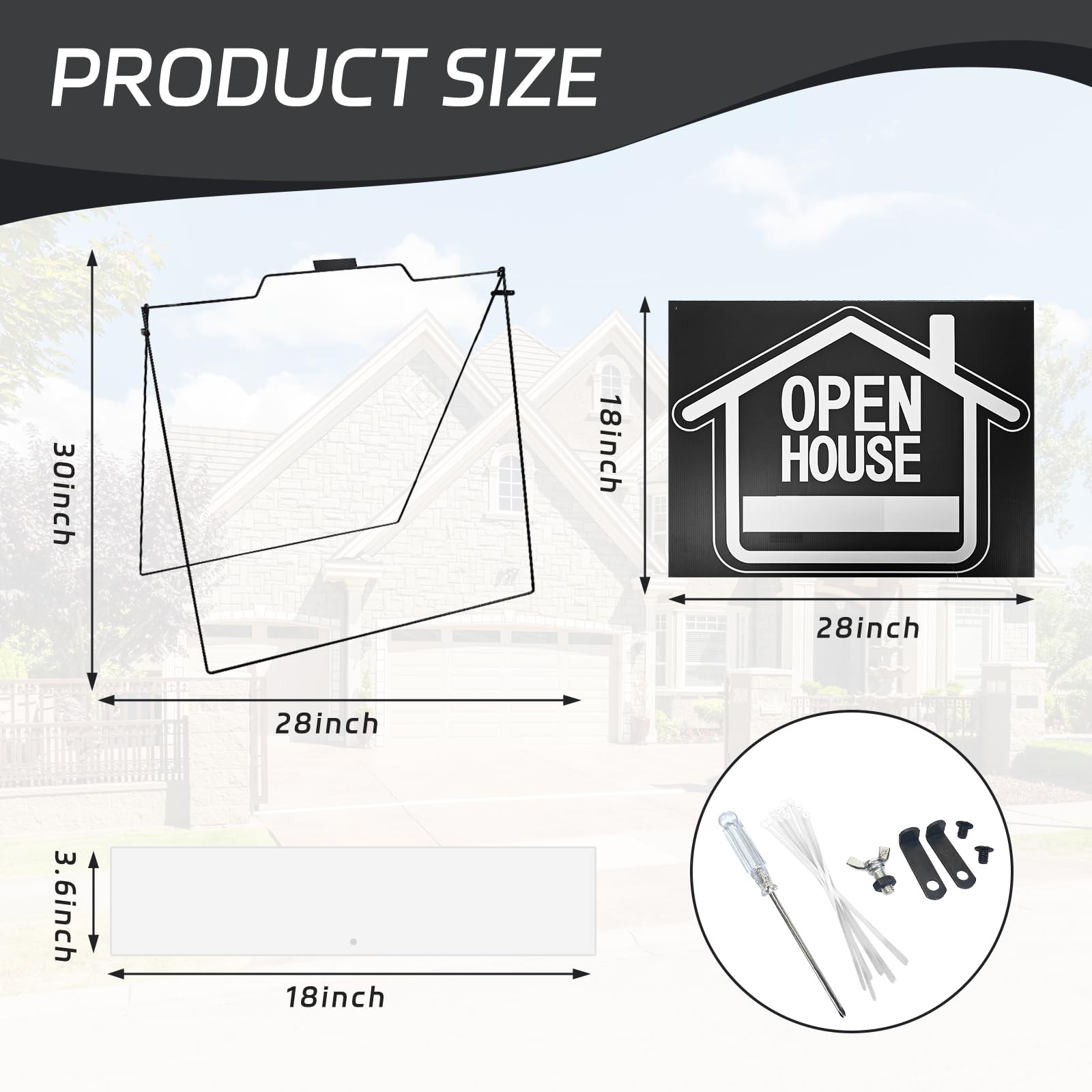 5 Pack Open House Signs for Real Estate – Real Estate Signs with 30â€œx28&Prime; 5