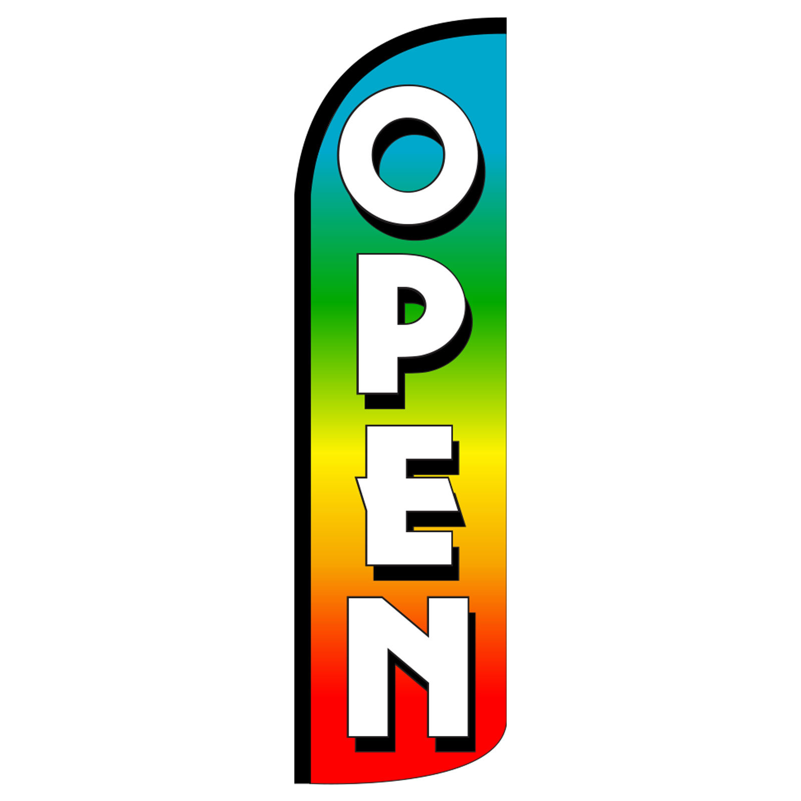 Open Flag Flutter Feather Banner Swooper Extra Wide Windless