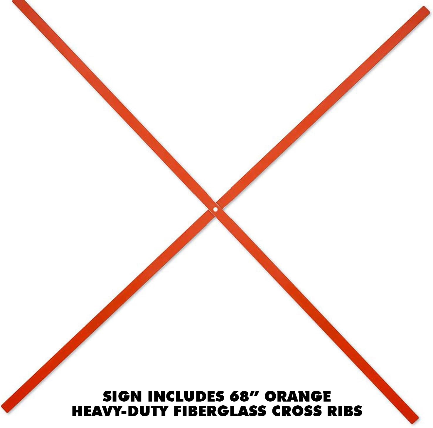 OrangeGear® 48&Prime; x 48&Prime; Custom Non-Reflective Vinyl Traffic Sign & Cross Ribs