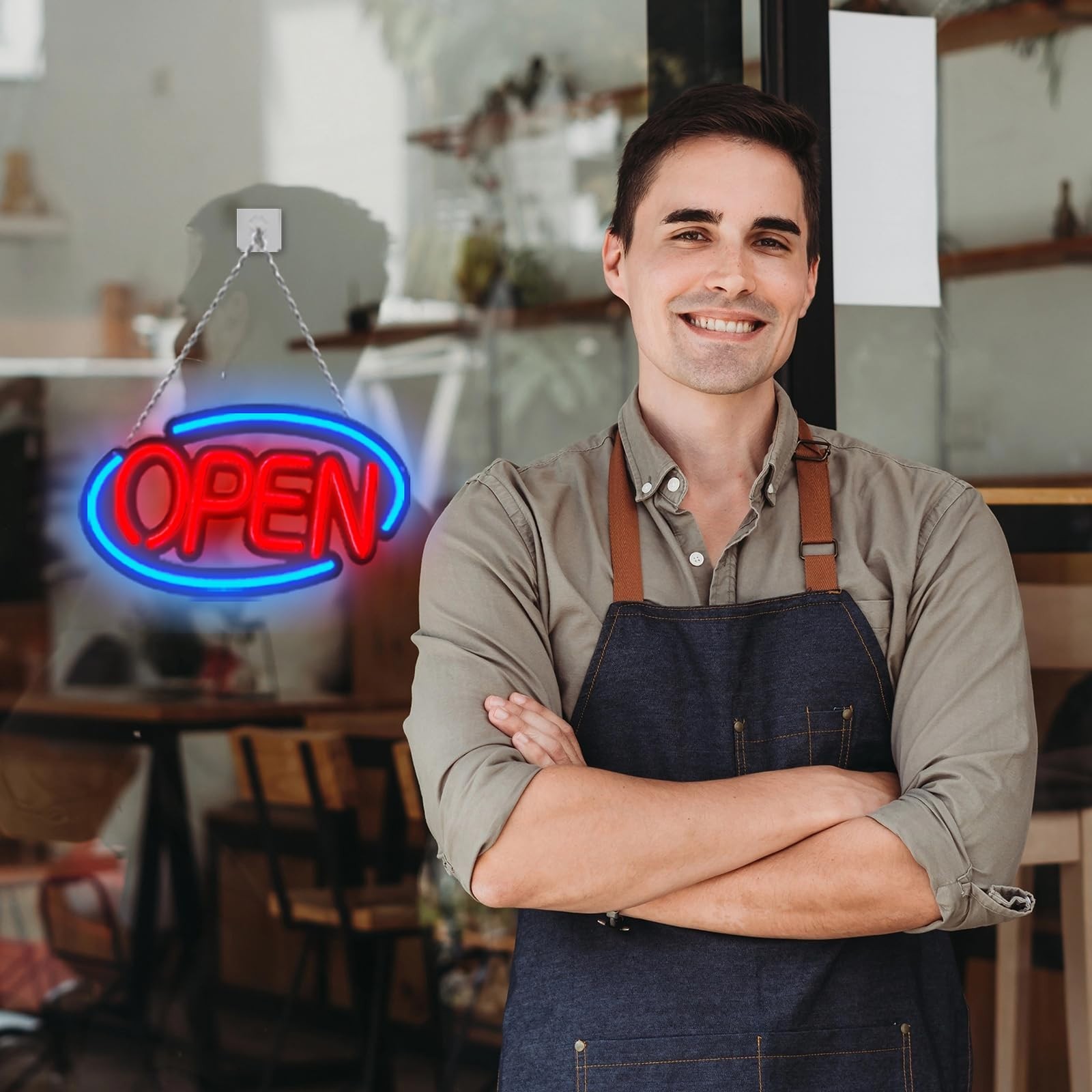 Bright Dimmable Neon Open Sign Light for Business, Store, Bar – 14.17&Prime;x7.87