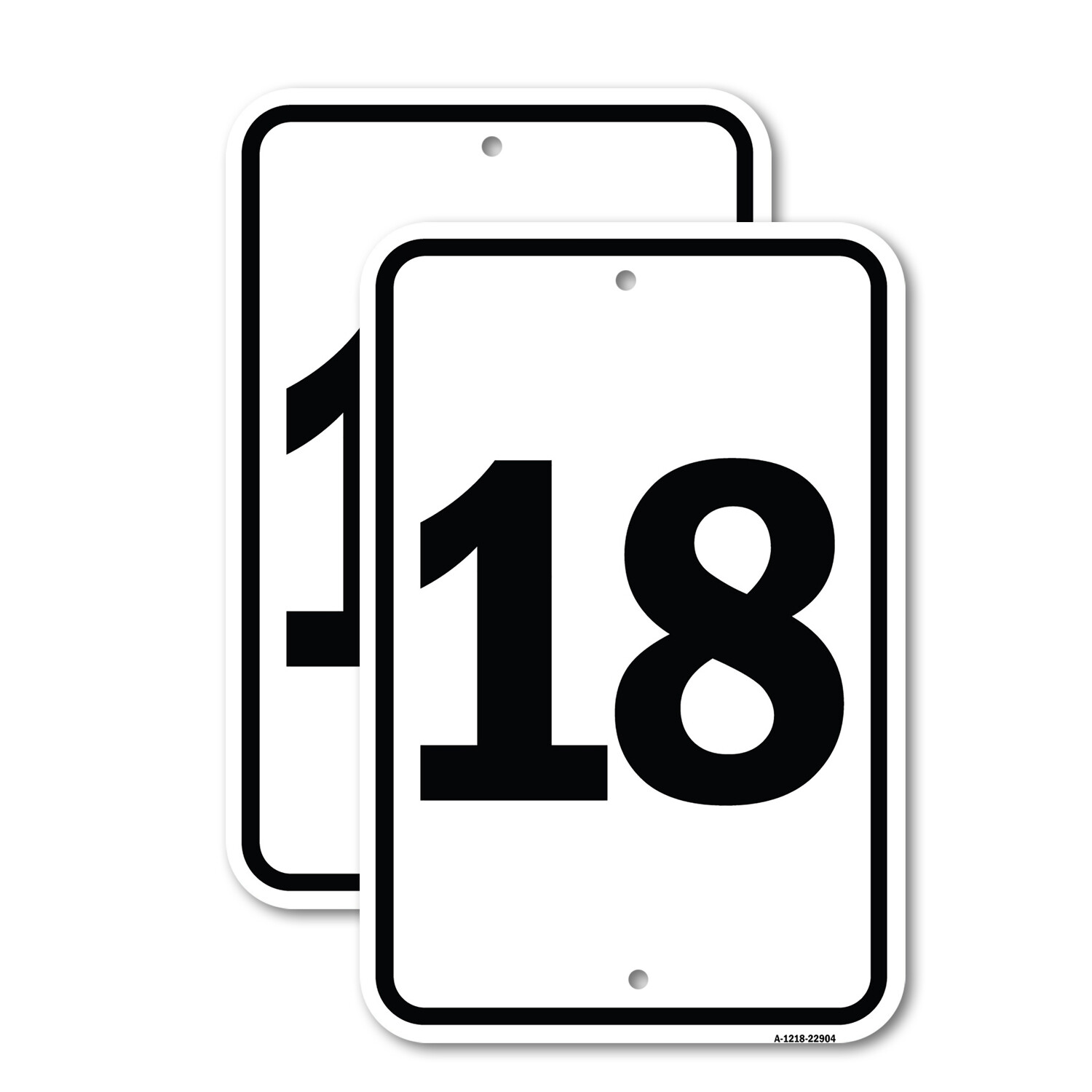 Sign with Number &rsquo;18 Heavy Gauge Aluminum Parking Sign Rust Proof