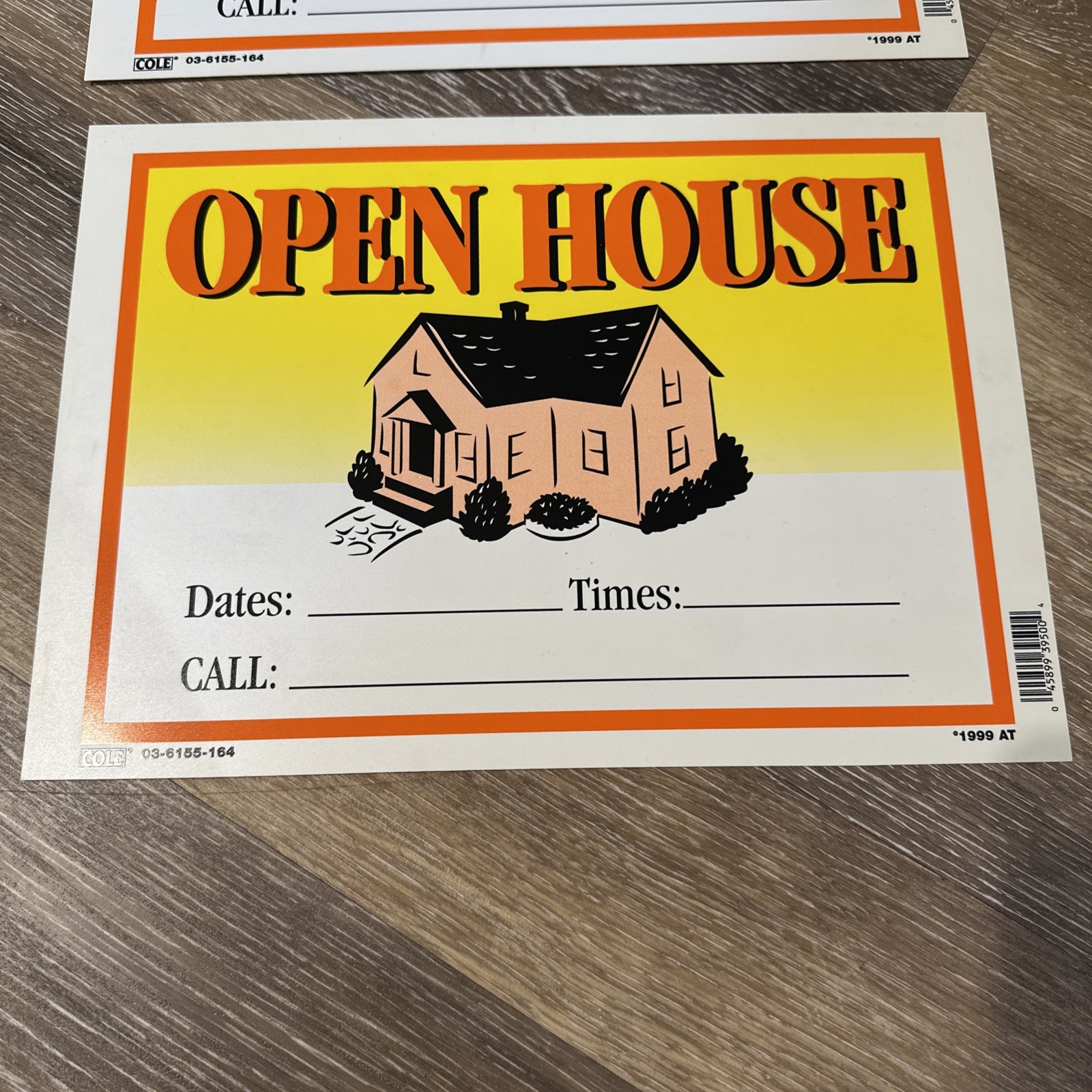 Vintage 1999 Open House Signs