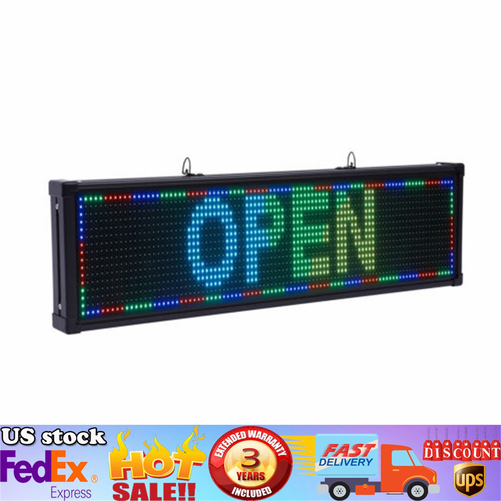 LED Scrolling Sign 26&Prime;*8&Prime; Message Board Full Color RGB Programmable Sign