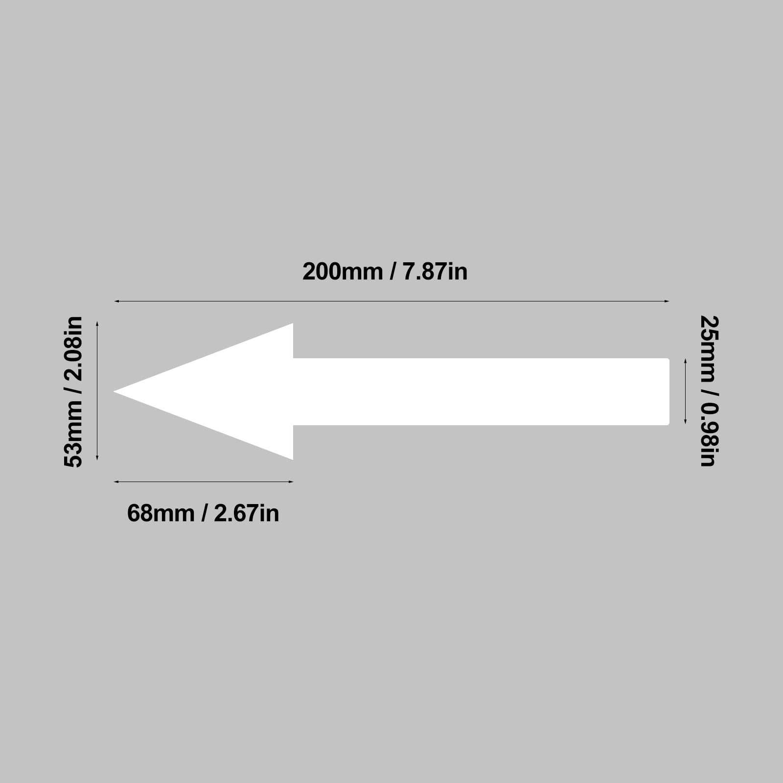 8 x 2 inch White Arrow Sign Stickers, 12 Pack Waterproof PVC Removable Self A…