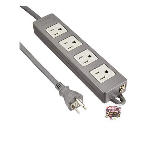NEW Panasonic OA Power Strip Grounded 15A 4 Outlets Black 1m Cord with Magnet