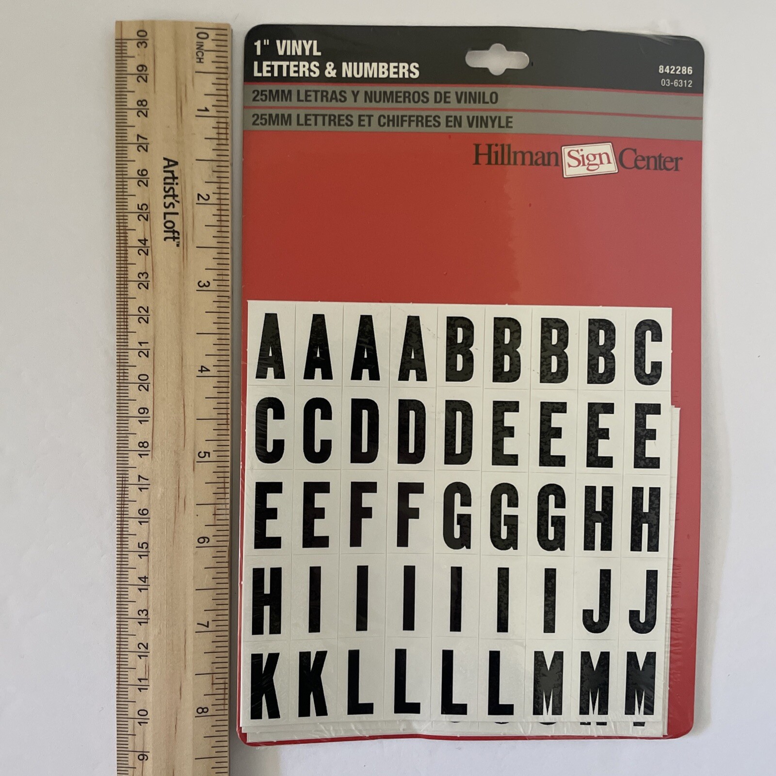 Hillman Sign Center 1” Vinyl Numbers Black On White Alphabet Characters NEW