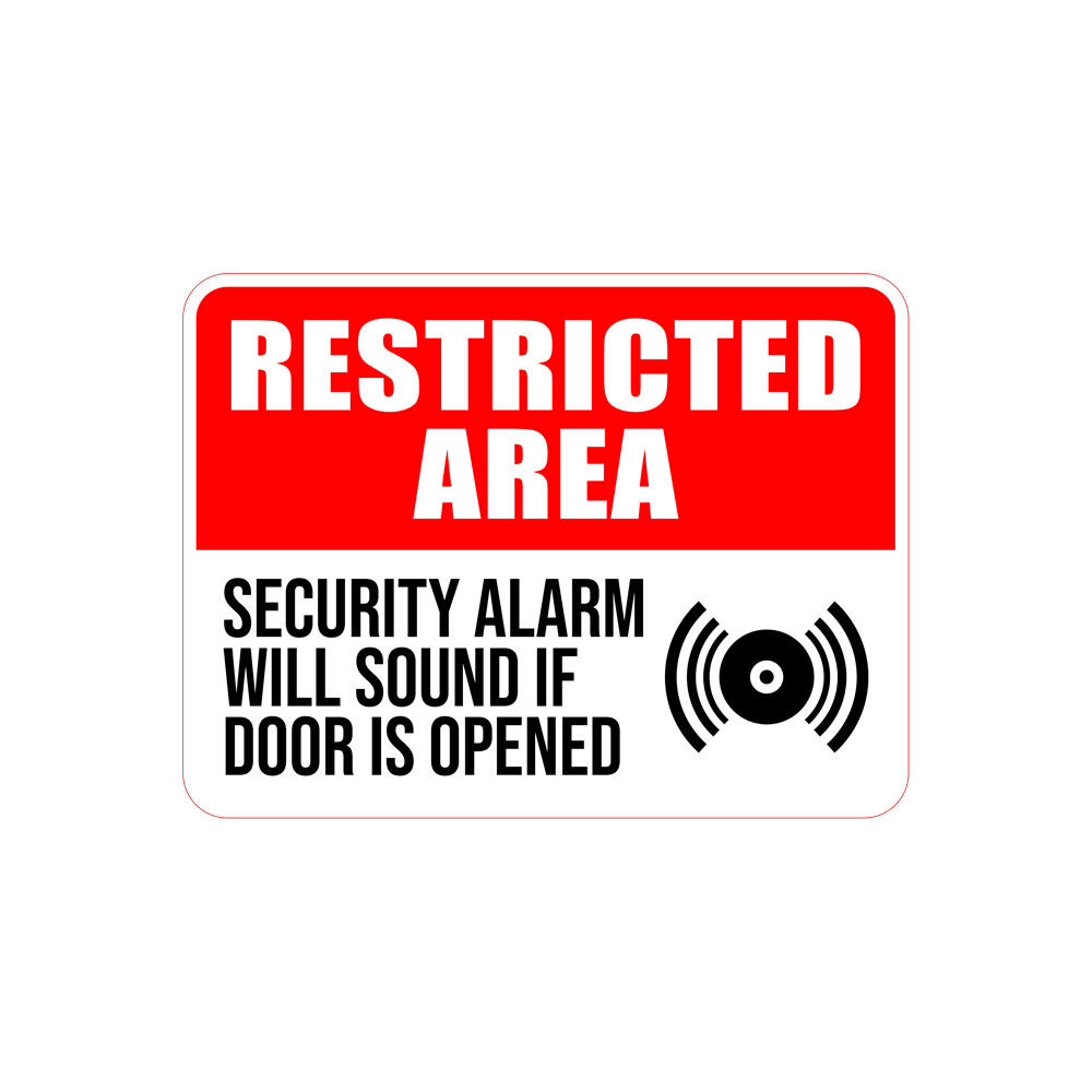 Classic Framed Plus Restricted Area Security Alarm Will Sound If Door Is Opened