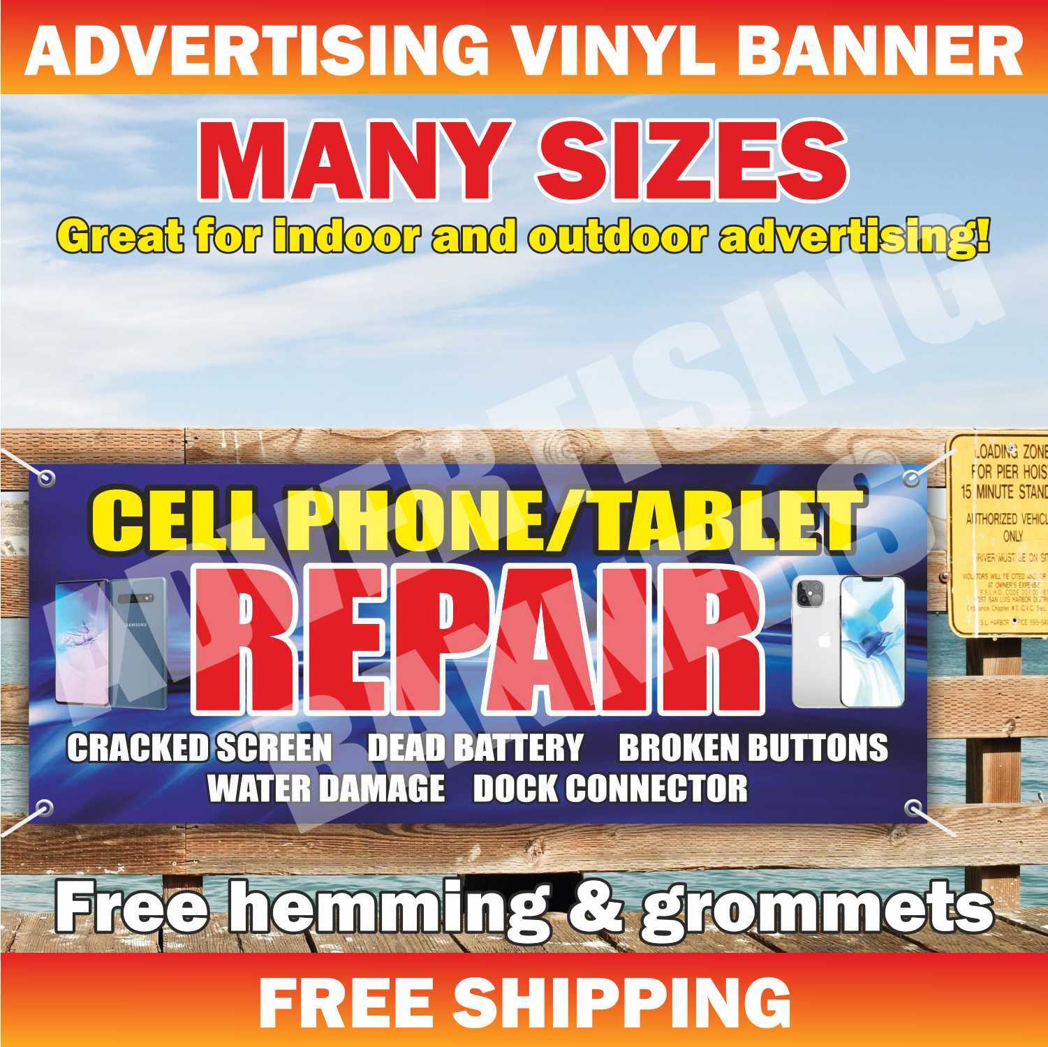 CELL PHONE REPAIR Advertising Banner Vinyl Mesh Sign Flag service laptop shop