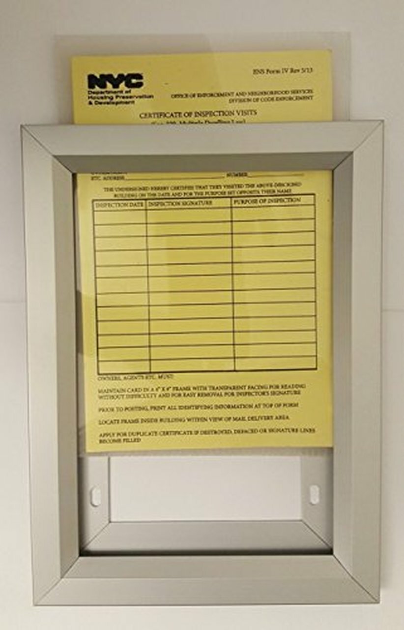 NYC Inspection Frame 6&Prime; X 9&Prime; (Heavy Duty Frame- Aluminum)