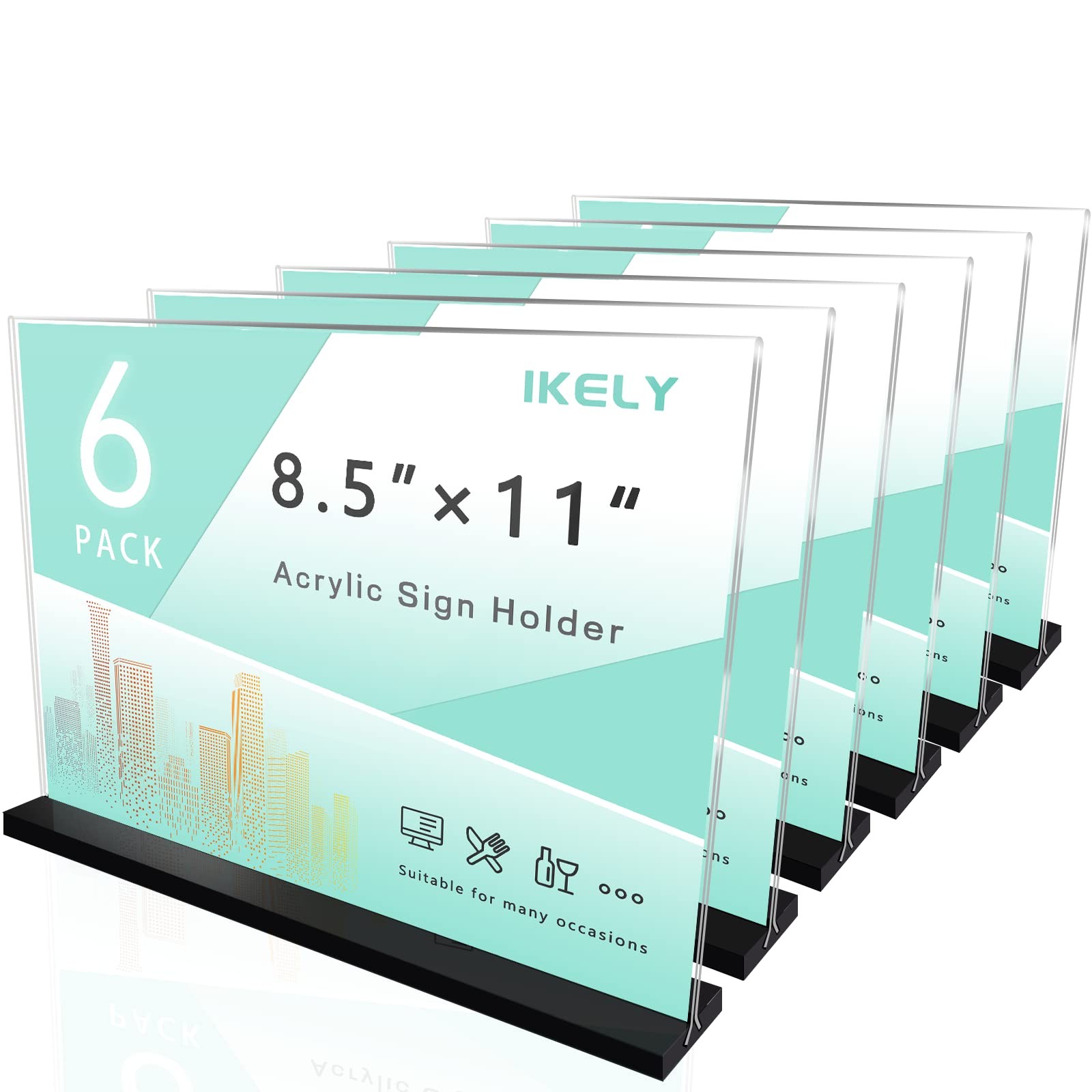 Acrylic Sign Holder 8.5 x 11 Inches Horizontal 6 11 x Inches, clear
