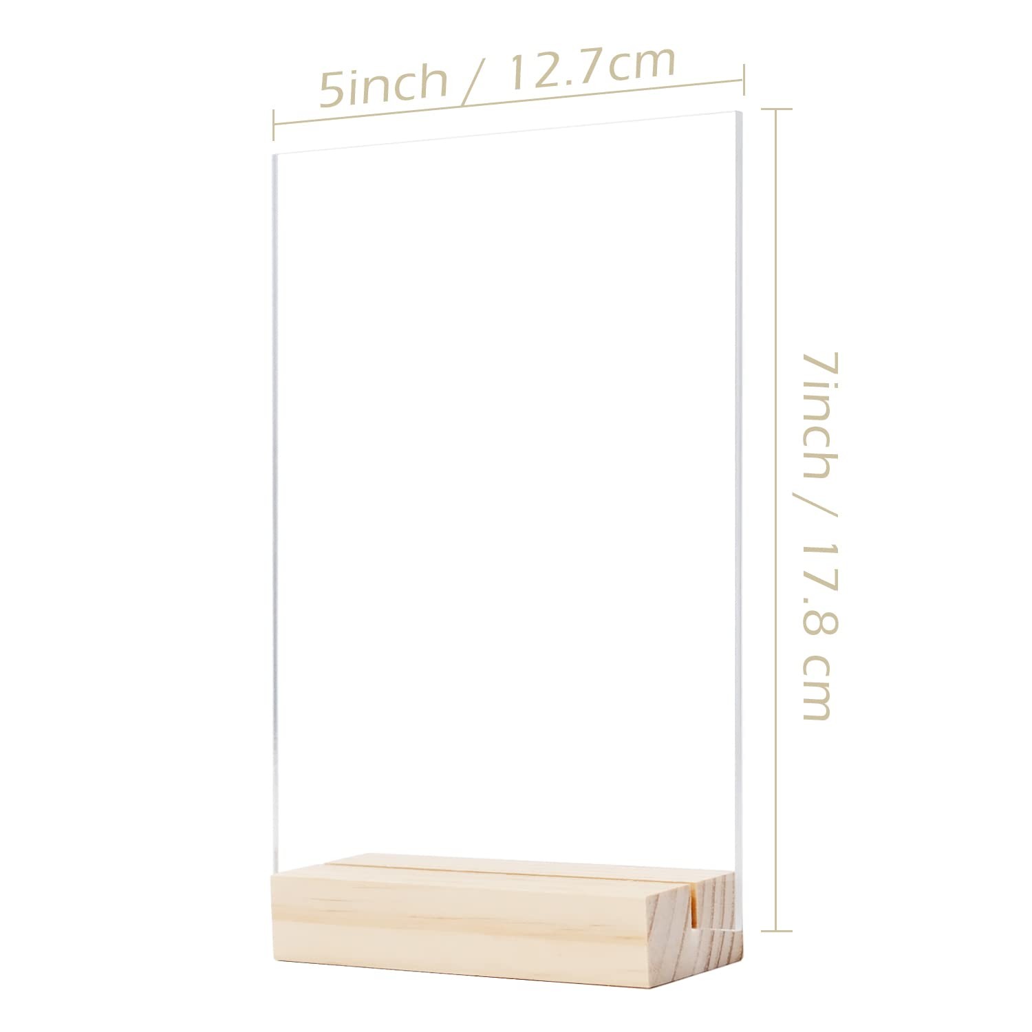 10 Pack Frosted Acrylic Sign With Wood Stand Blank Sheet 5×7 Inch