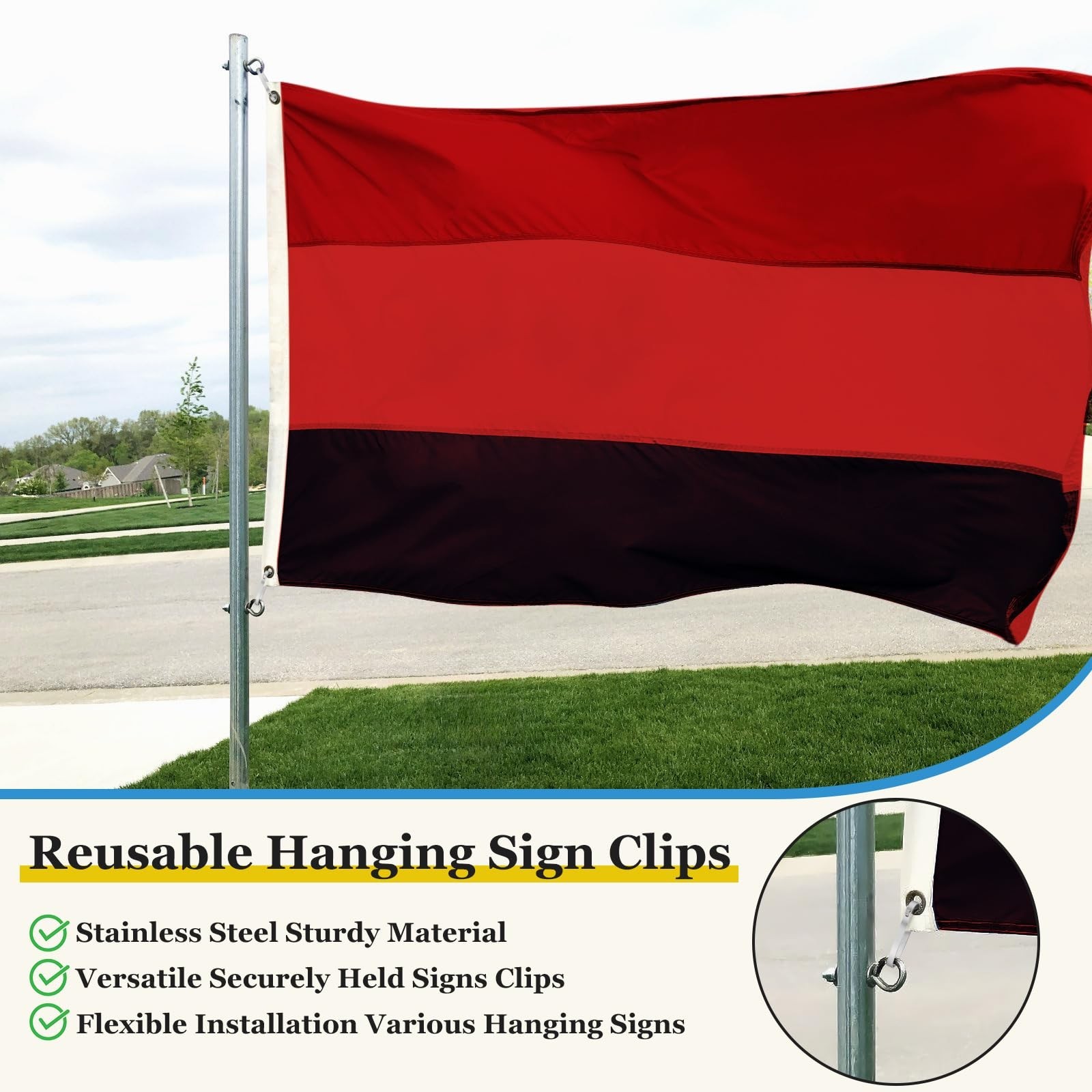 Daletu 16 PACKS Real Estate Sign Clips for Hanging Signs, Real Estate Sign Ri…