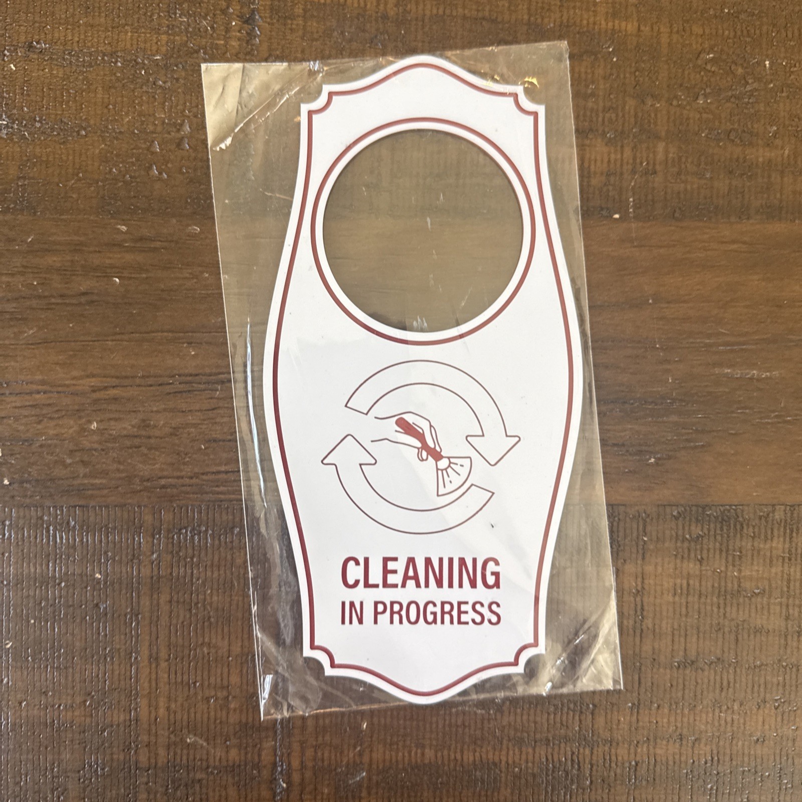 Signs ByLITA Cleaning in Progress Door Hanger – White Red, 4&Prime; x 8&Prime;
