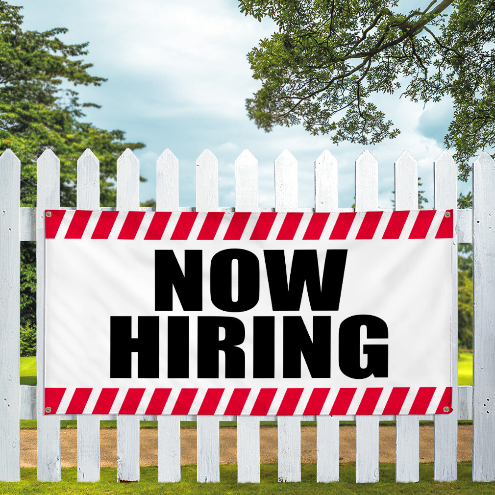 Vinyl Banner Multiple Sizes Now Hiring Business E Business Outdoor
