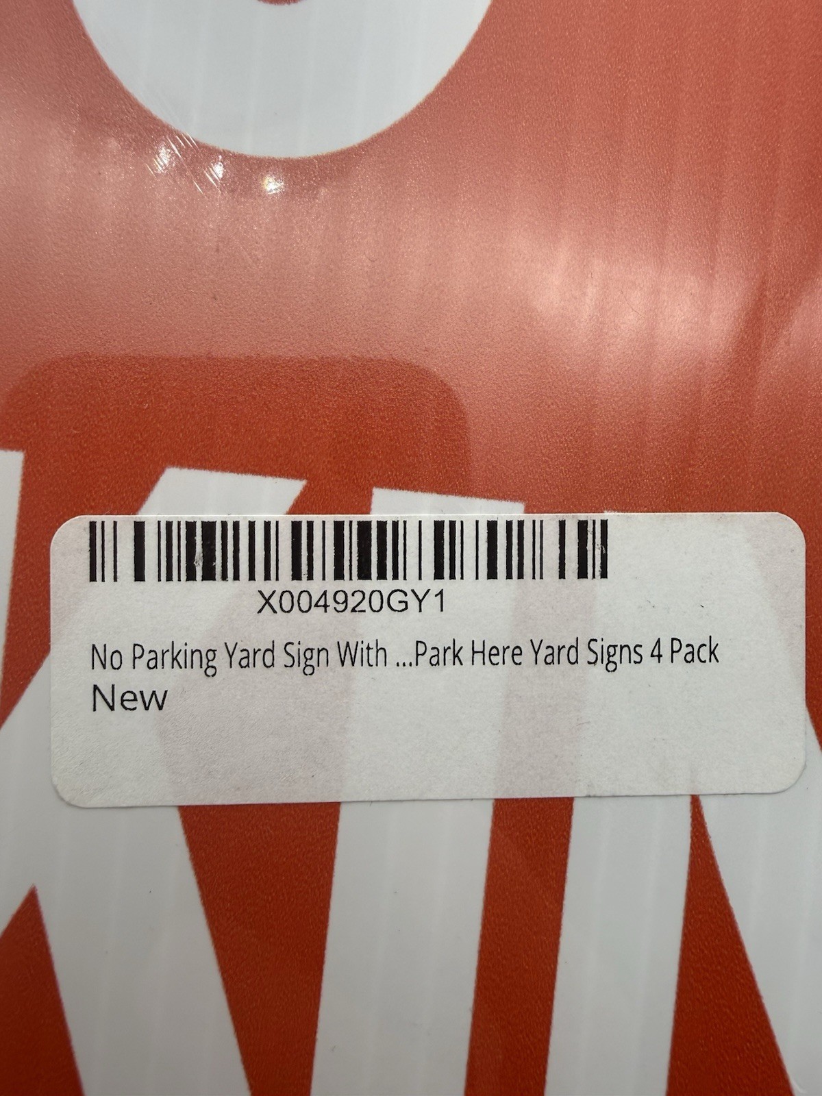 12&Prime;x8&Prime; No Parking Yard Sign with Stake *Lightweight Weather Resistant 4pcs *READ