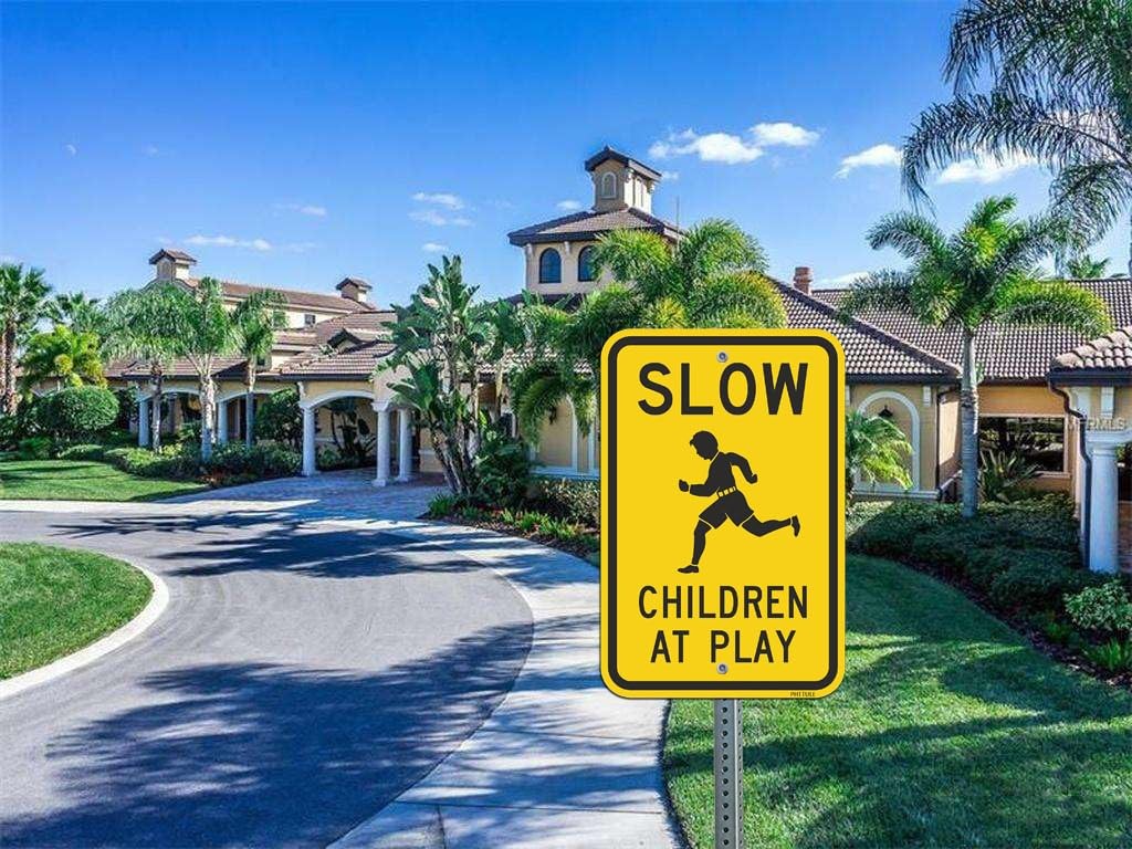 Slow Children at Play 18 x 12 inch Metal Kids Playing Safety Slow Down Sign f…