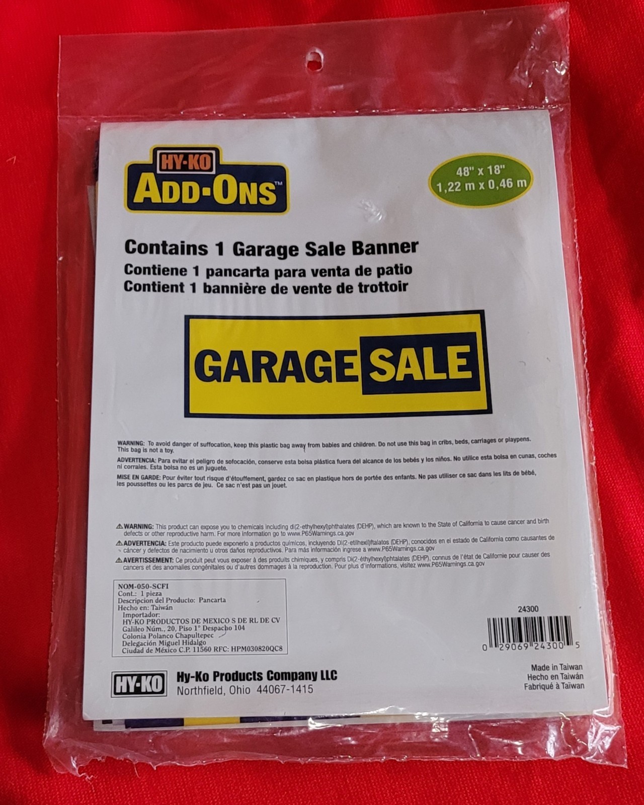 BLUE & YELLOW 4 FOOT VINYL GARAGE SALE HANGING BANNER 48&Prime;X18&Prime;