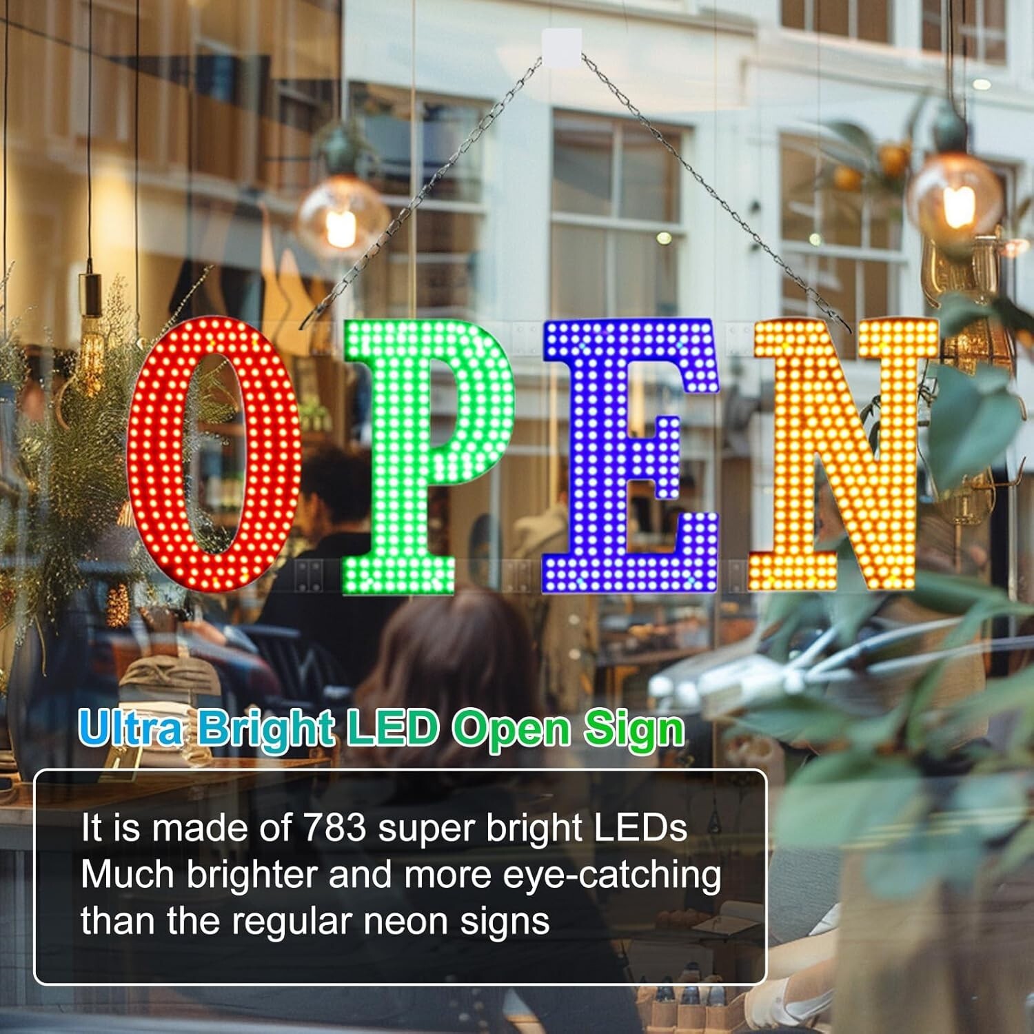 40&Prime;X14&Prime; Extra Large LED Open Sign for Business Super Bright Unique Design LED RG