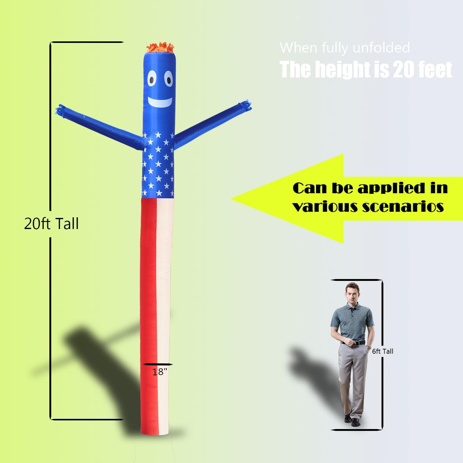 20FT Inflatable Tube Man for 18 » Blower (Blowers Not Included) Air Puppet Dance