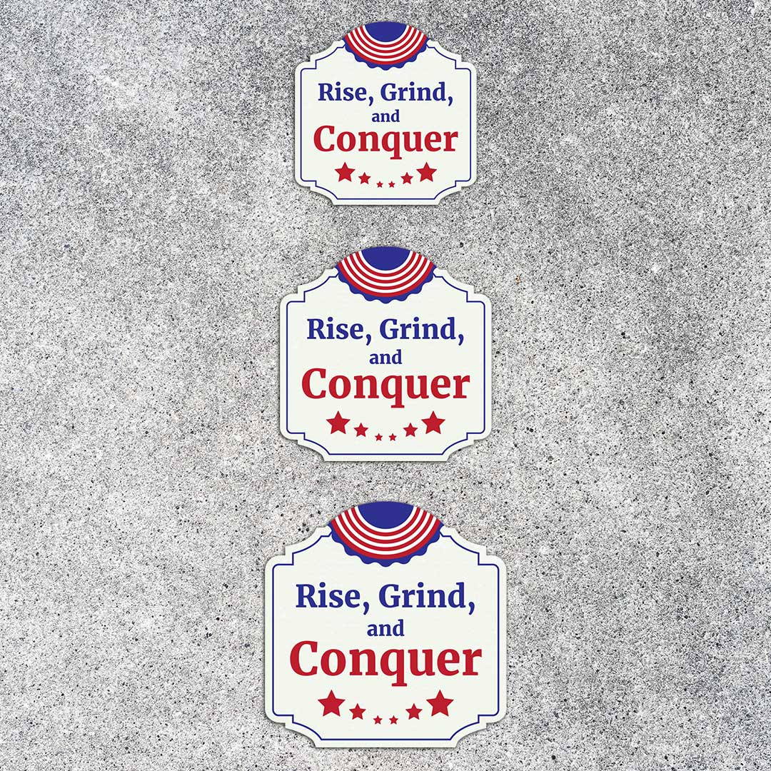 Heritage Plus Rise, Grind, and Conquer Wall or Door Sign | Proud US Decor