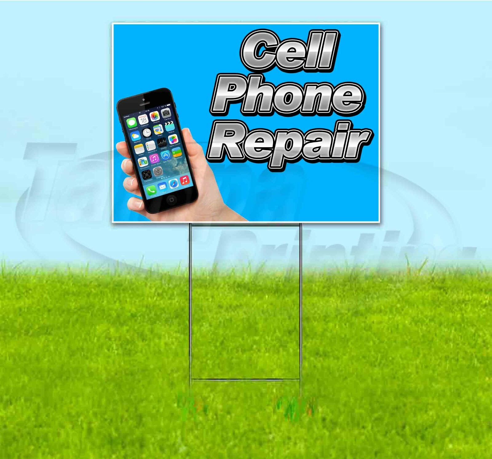 CELL PHONE REPAIR 18×24 Yard Sign WITH STAKE Corrugated Bandit USA SERVICE