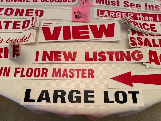 Lot of 106 Realtor Real Estate Peel & Stick RIDER SIGNS Sale Pending New Price +