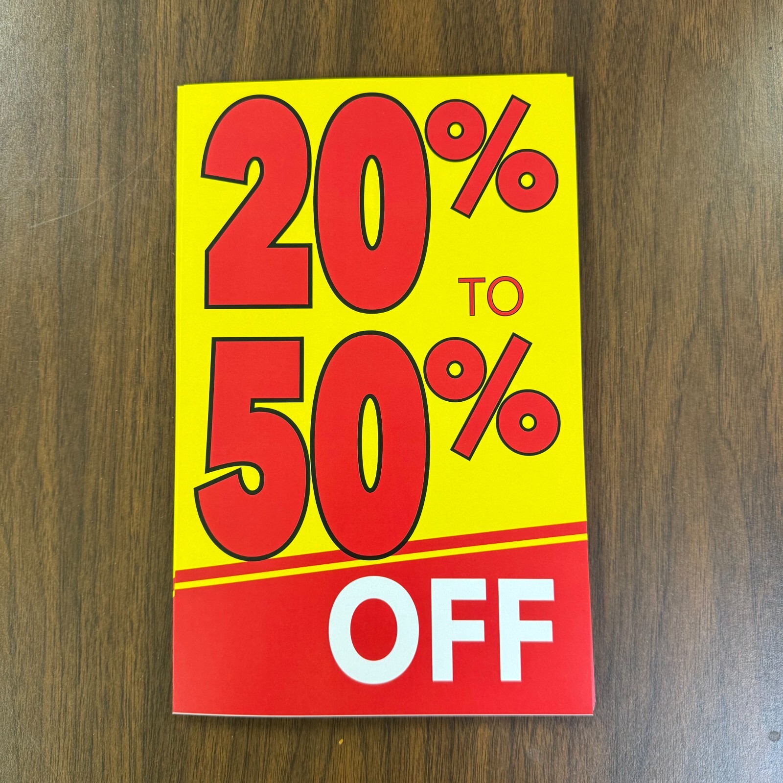 20 to 50 % off Sale Price Signs for Retail Displays-11&Prime;H x 7&Prime;W- 10 pieces