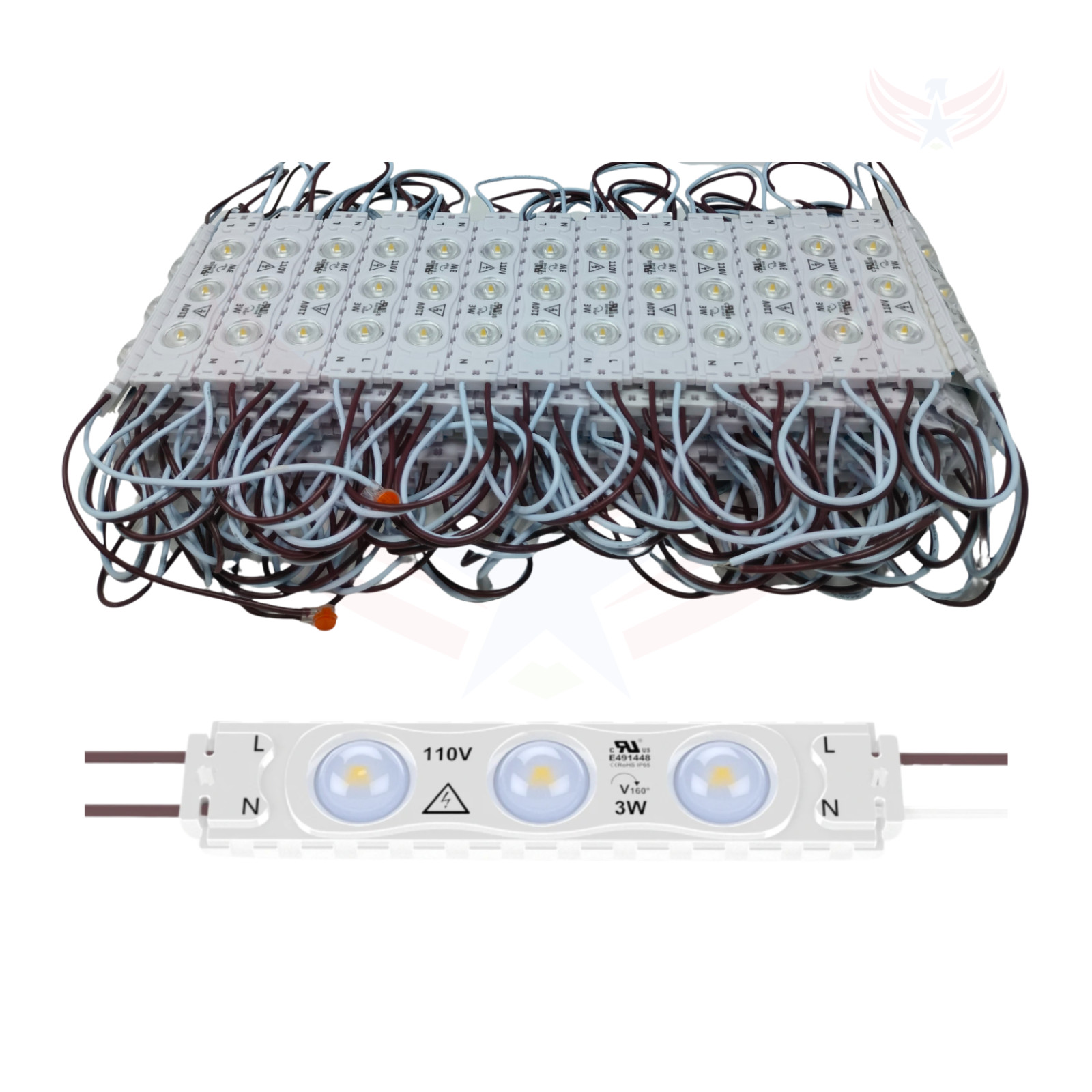 AC LED Module 73FT 3W Cool White Store Front Lights IP67 No Power Supply Needed