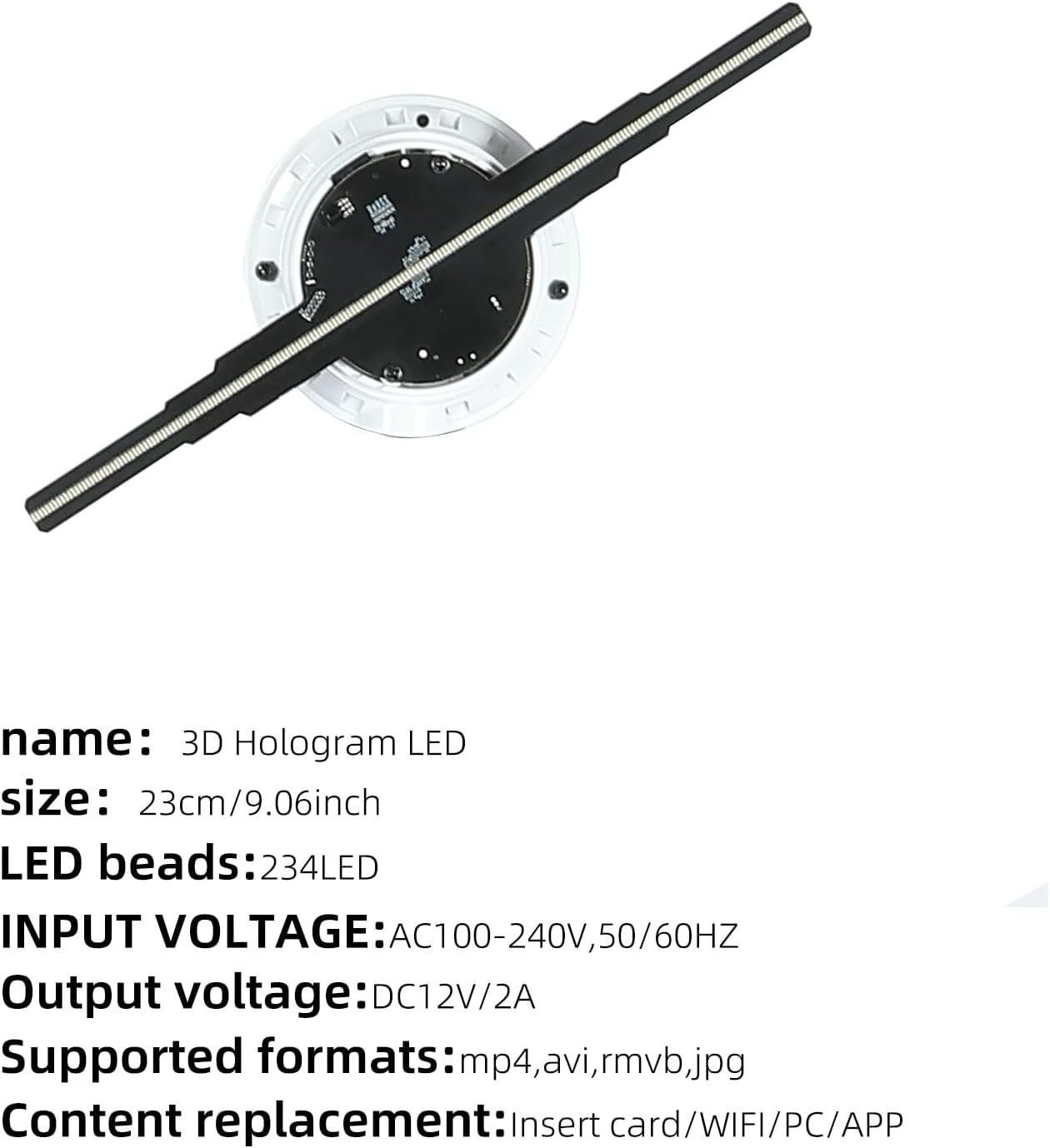 9.1&Prime; Hologram Fan: App-Controlled 3D Display with LED Lights for Trade Shows