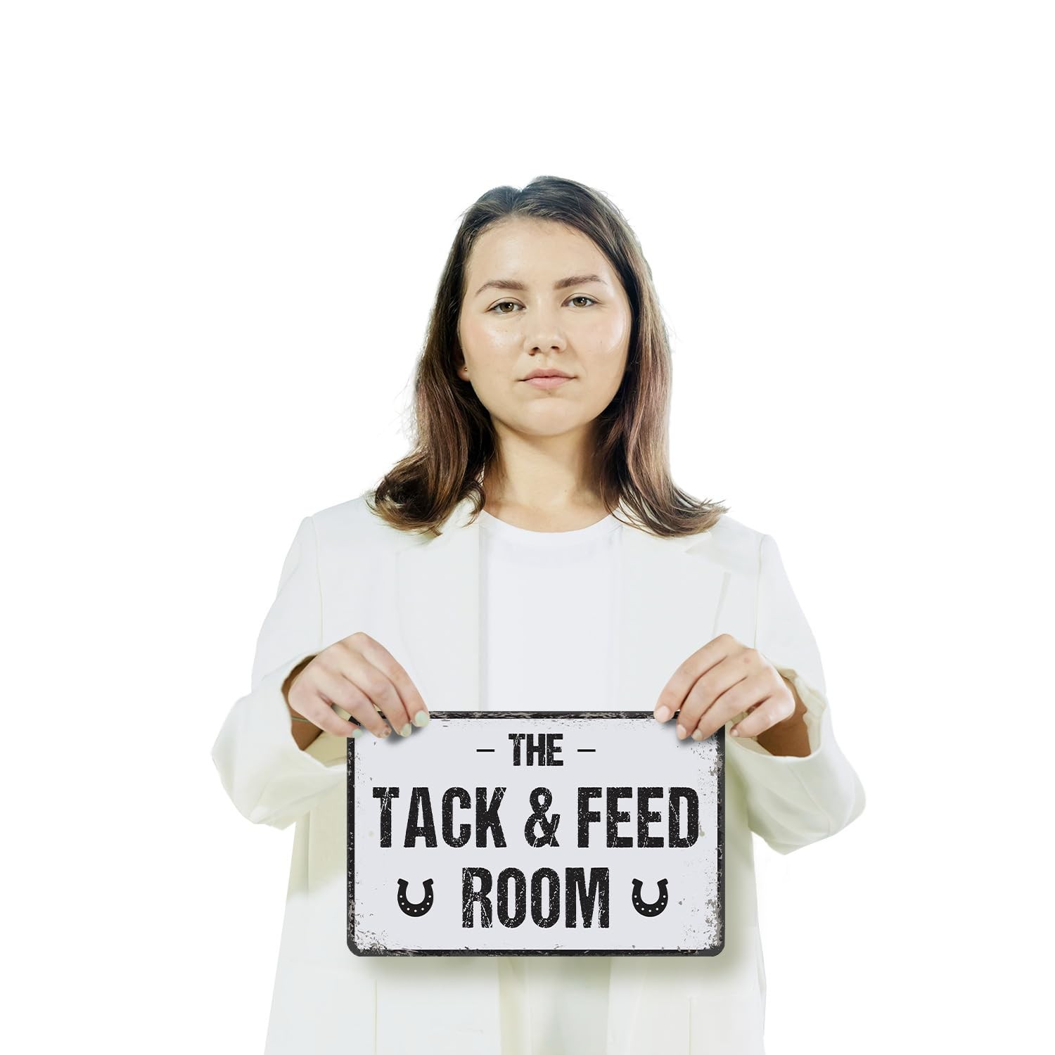Tack And Feed Room (2 Pack) 8 Inch x 12 Inch Novelty Plastic Sign Saddles Bri…